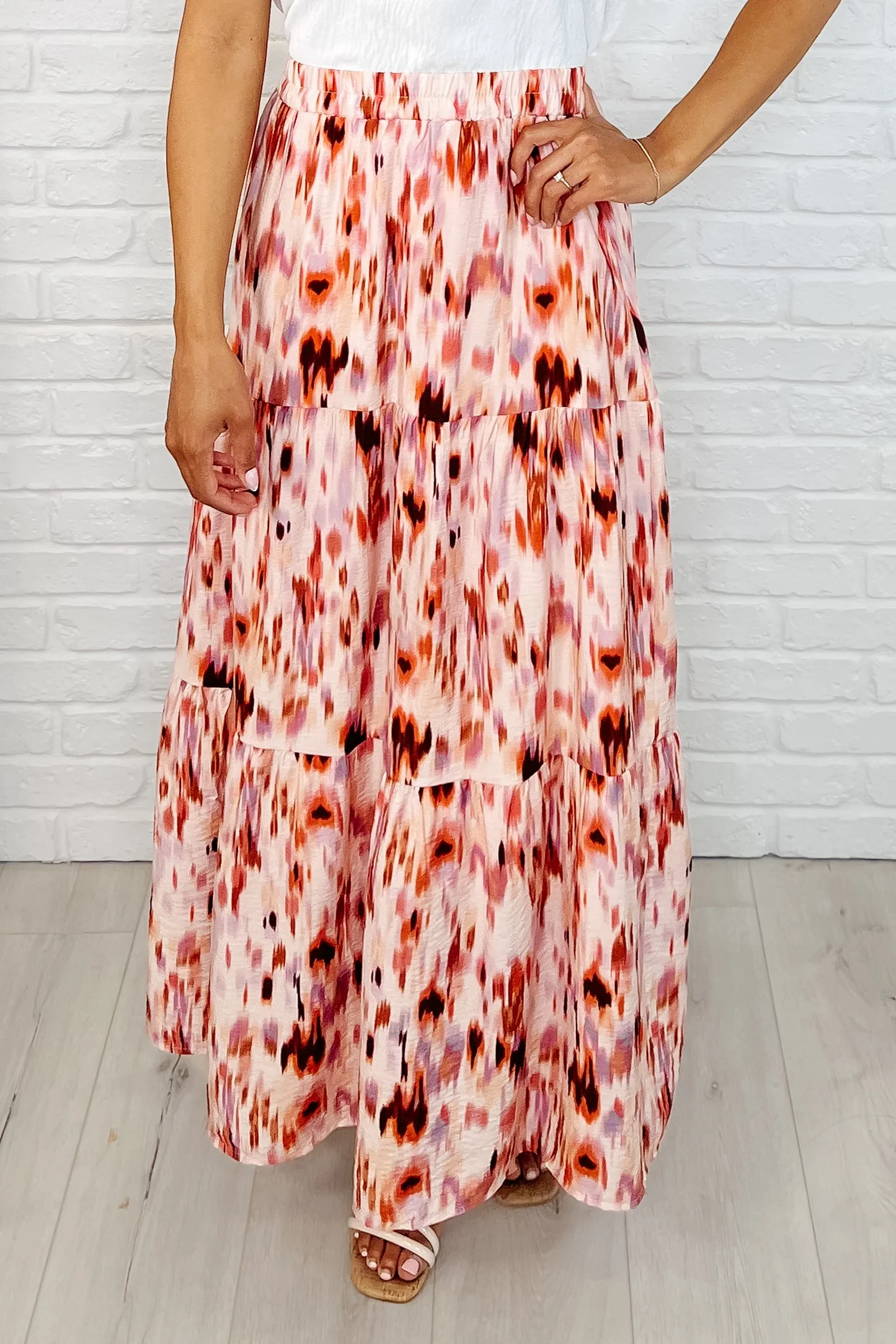 Words Fail Me Watercolor Print Maxi Skirt - Makeswep
