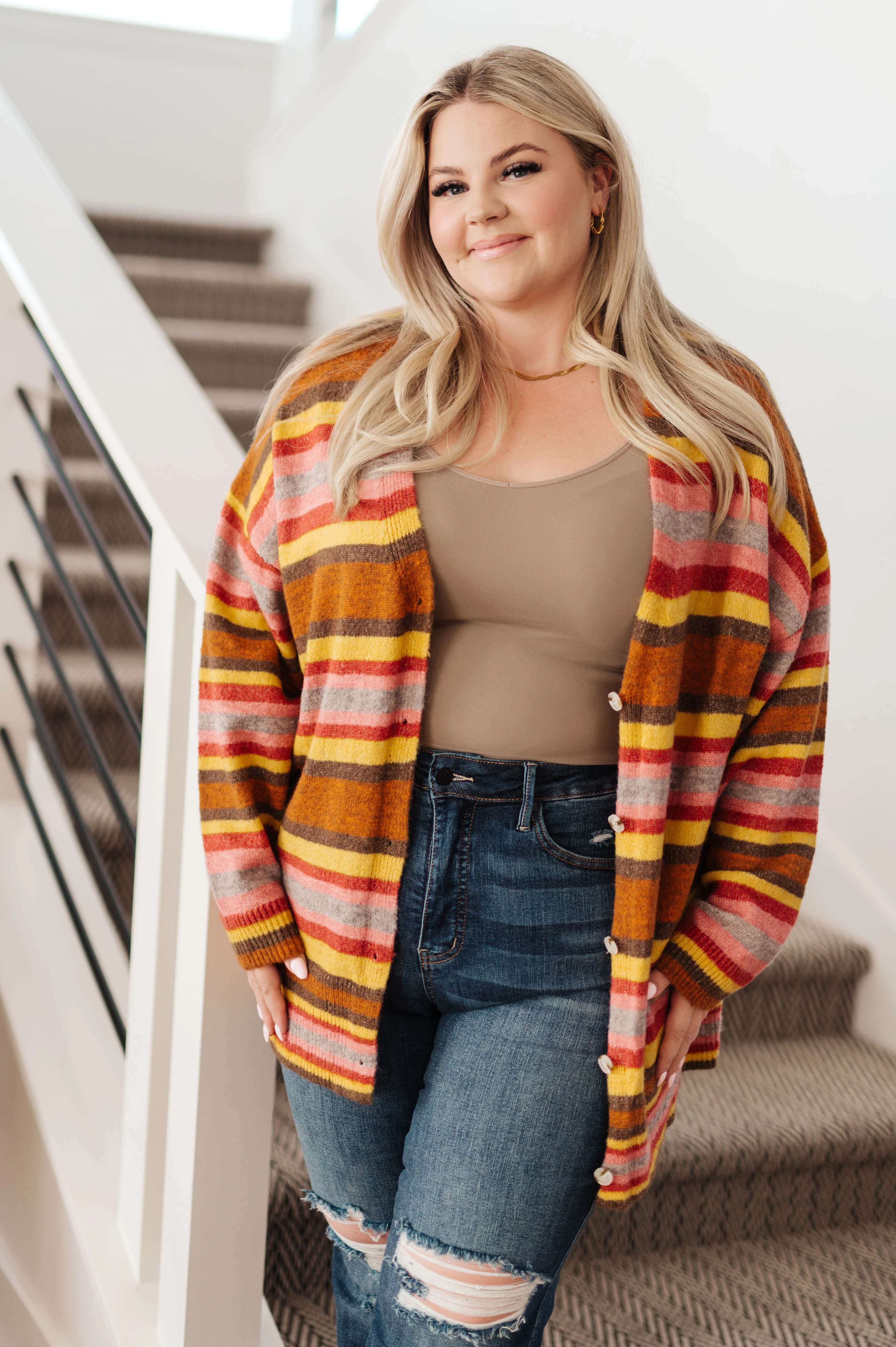 Henny Penny Striped Cardigan - Makeswep