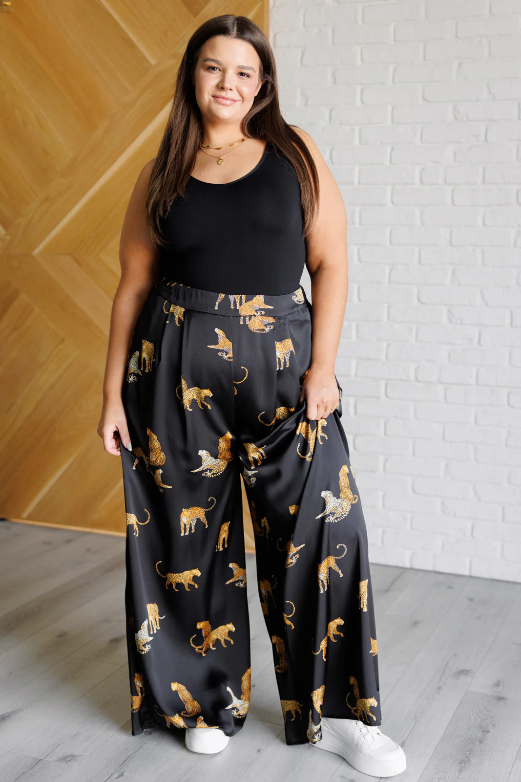 Legendary in Leopard Satin Wide Leg Pants - Makeswep