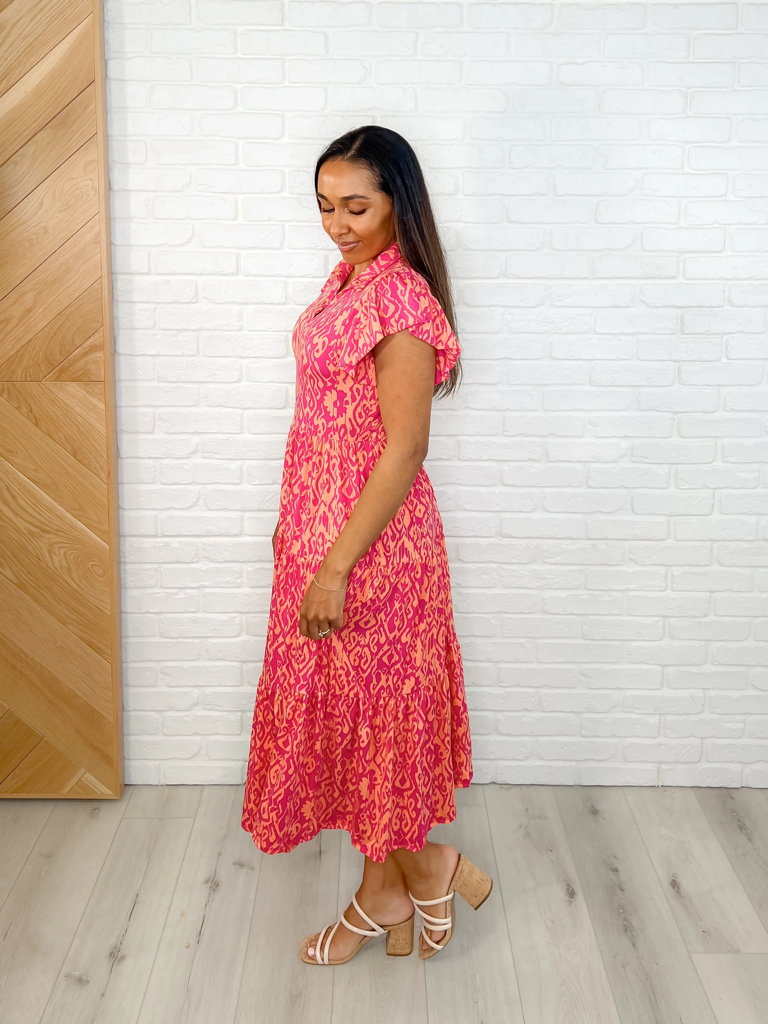 The Way You Move Flutter Sleeve Dress in Fuchsia - Makeswep