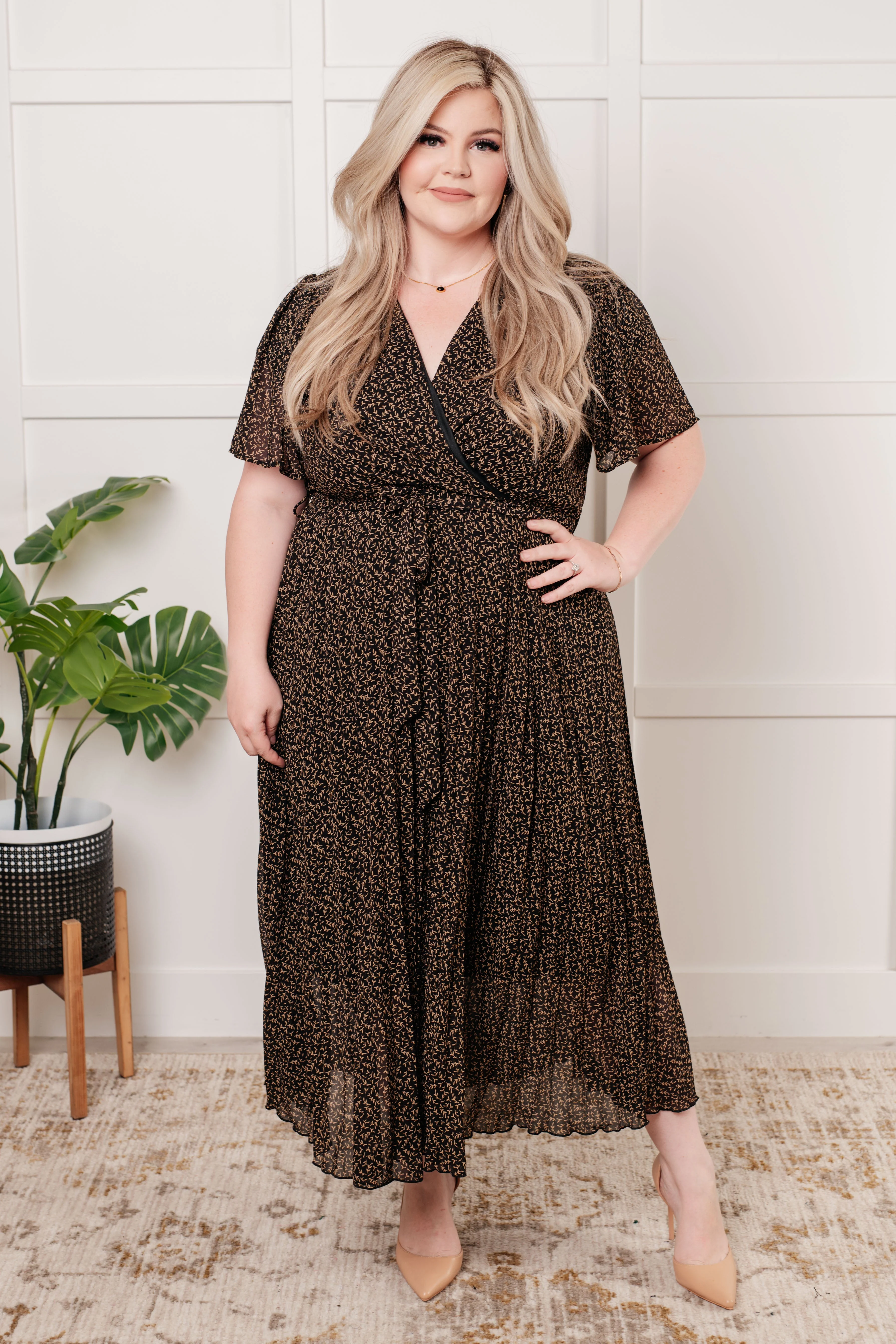 Cause a Scene Surplice Neck Dress - Makeswep