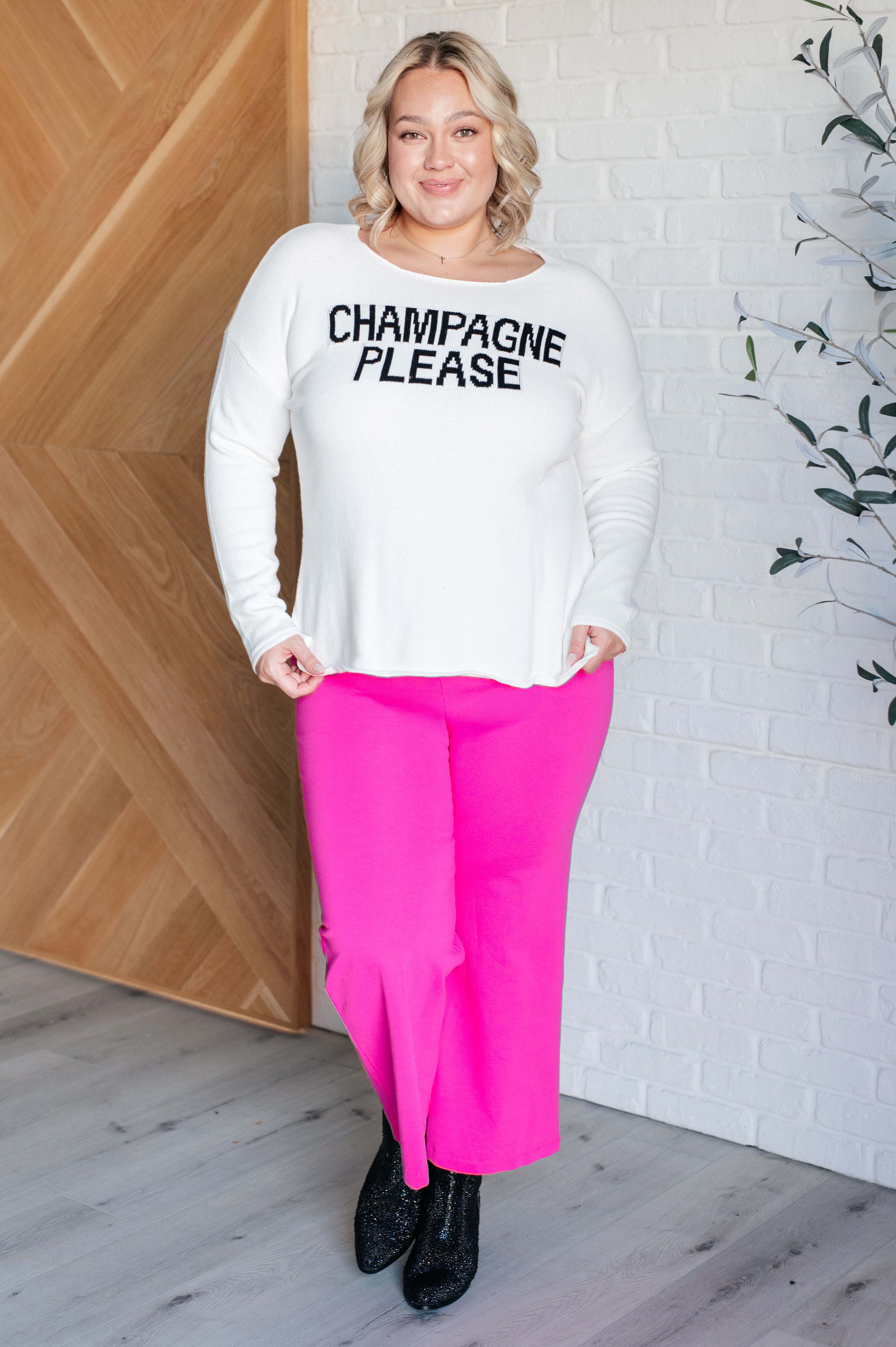 Champagne Please Lightweight Sweater - Makeswep