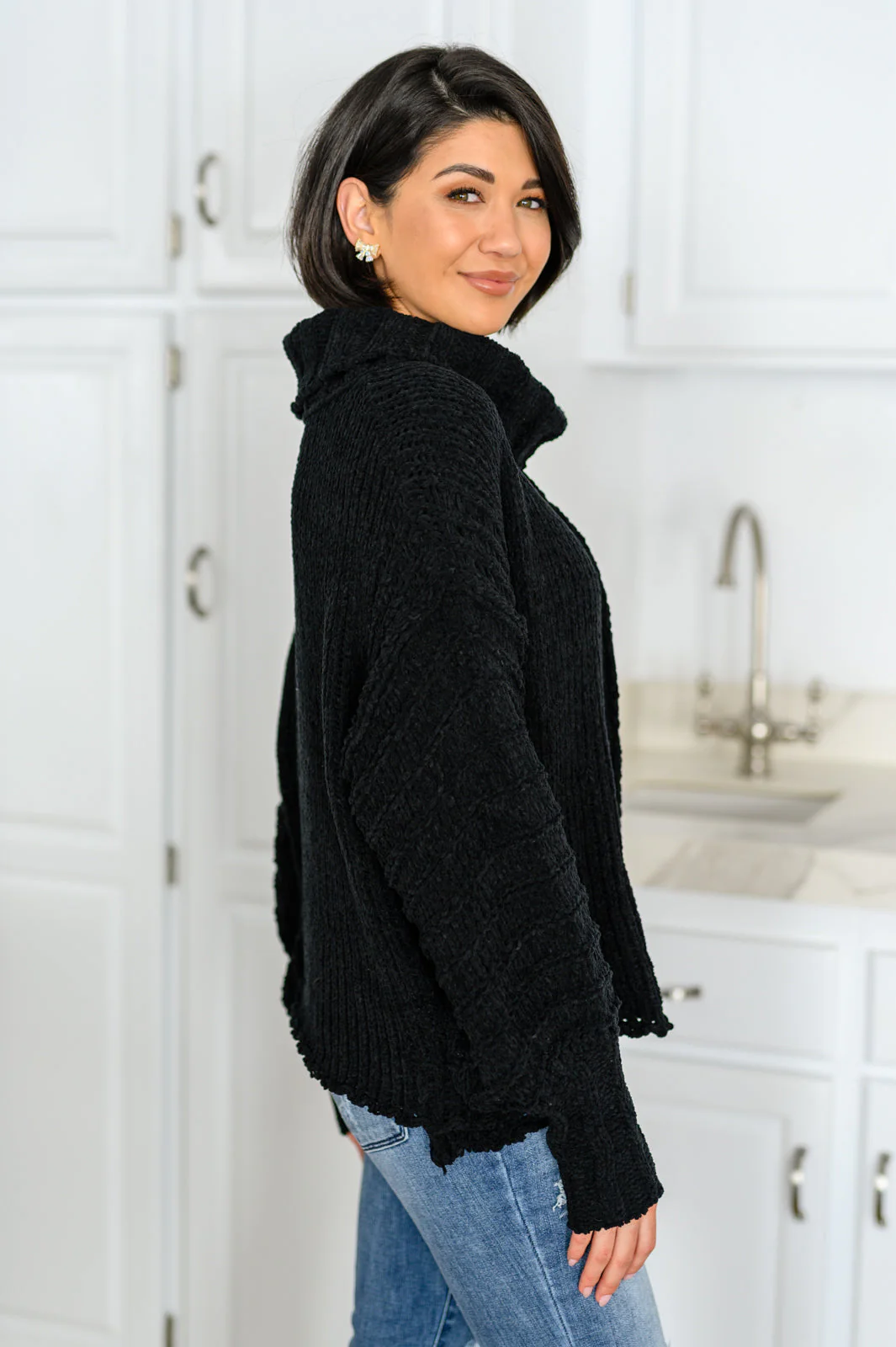 Maureen Long Sleeve Solid Knit Sweater - Makeswep