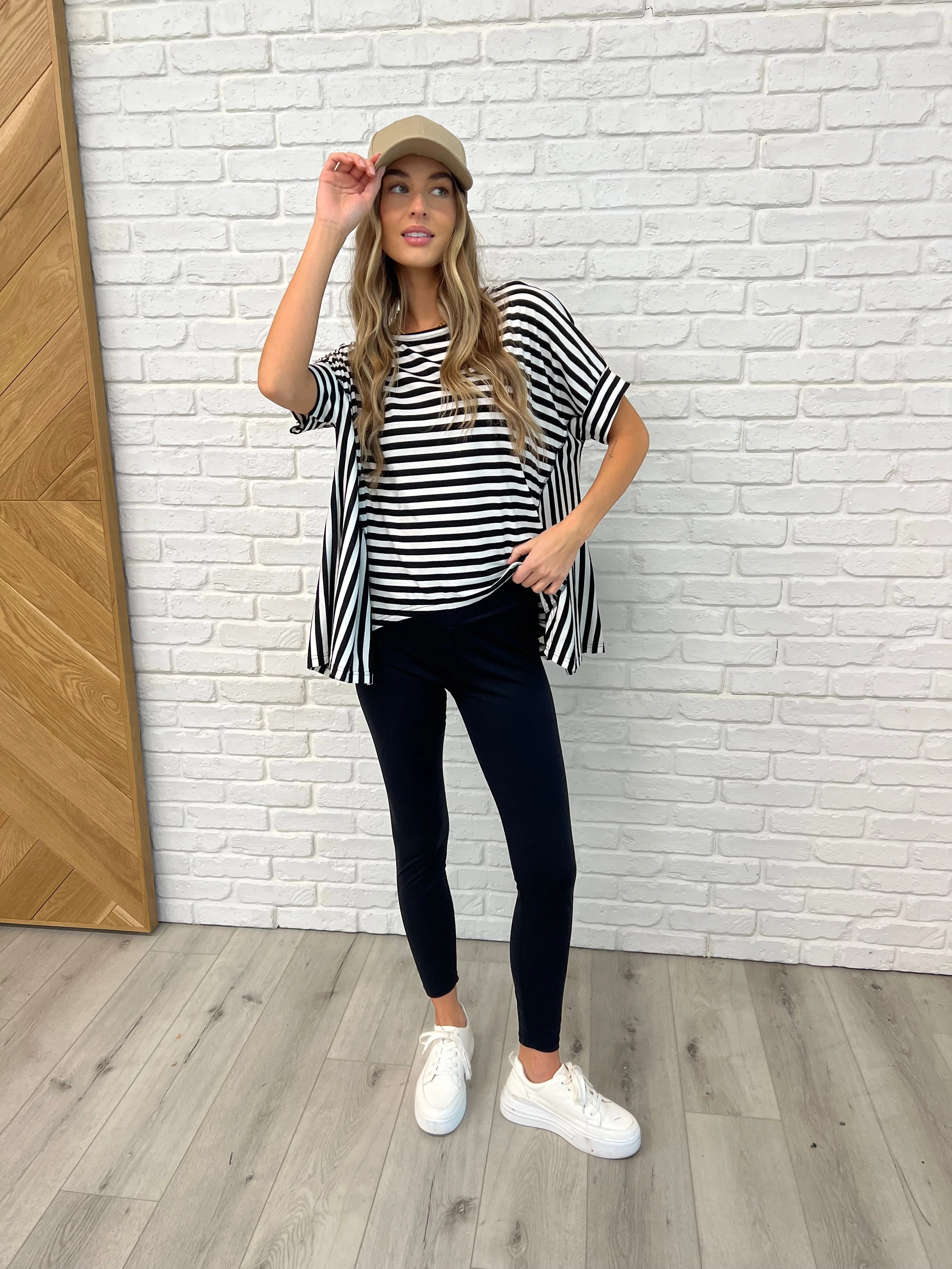 No Stopping It Striped Oversized Top - Makeswep