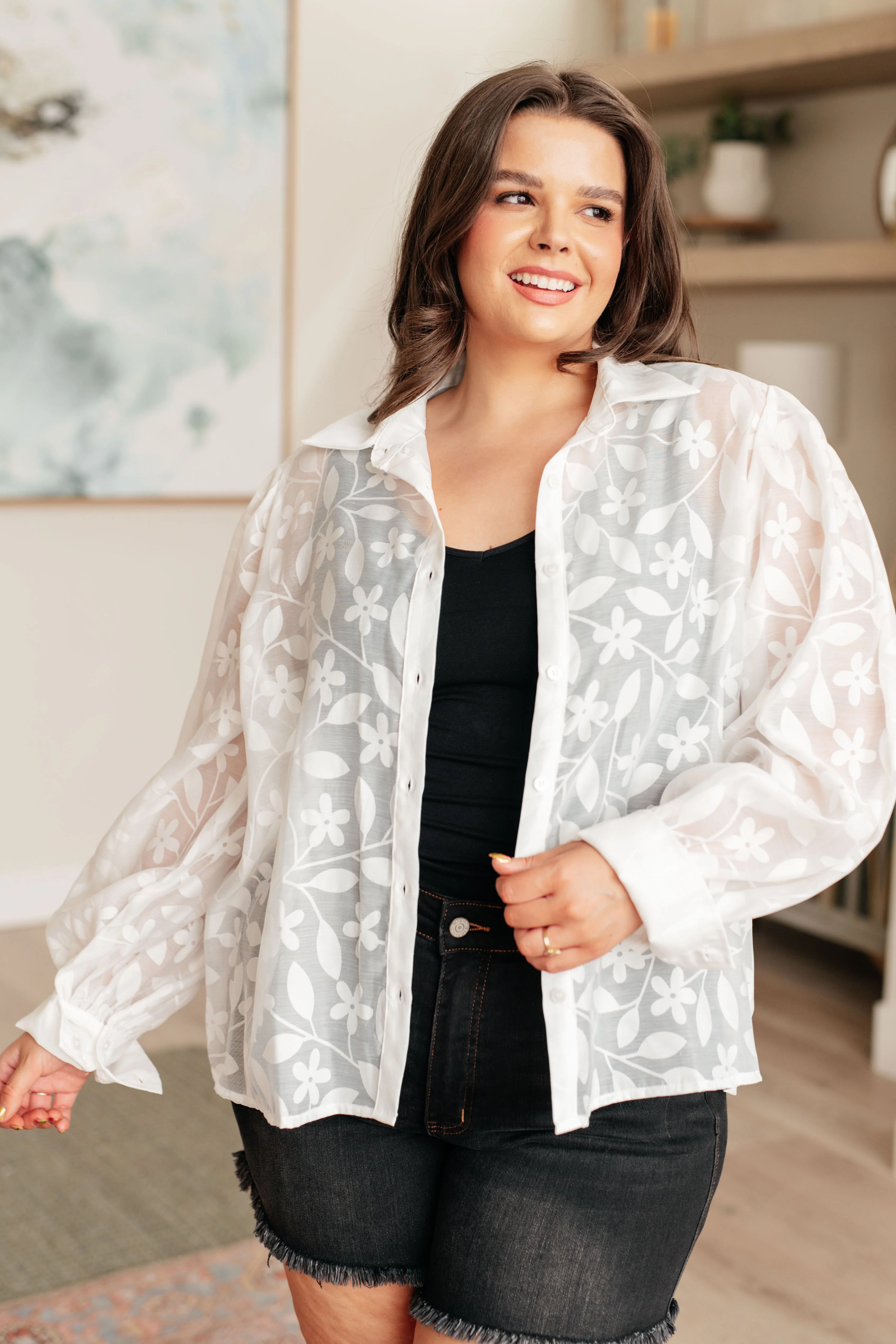 Sweet Serotonin Lace Button Up - Makeswep