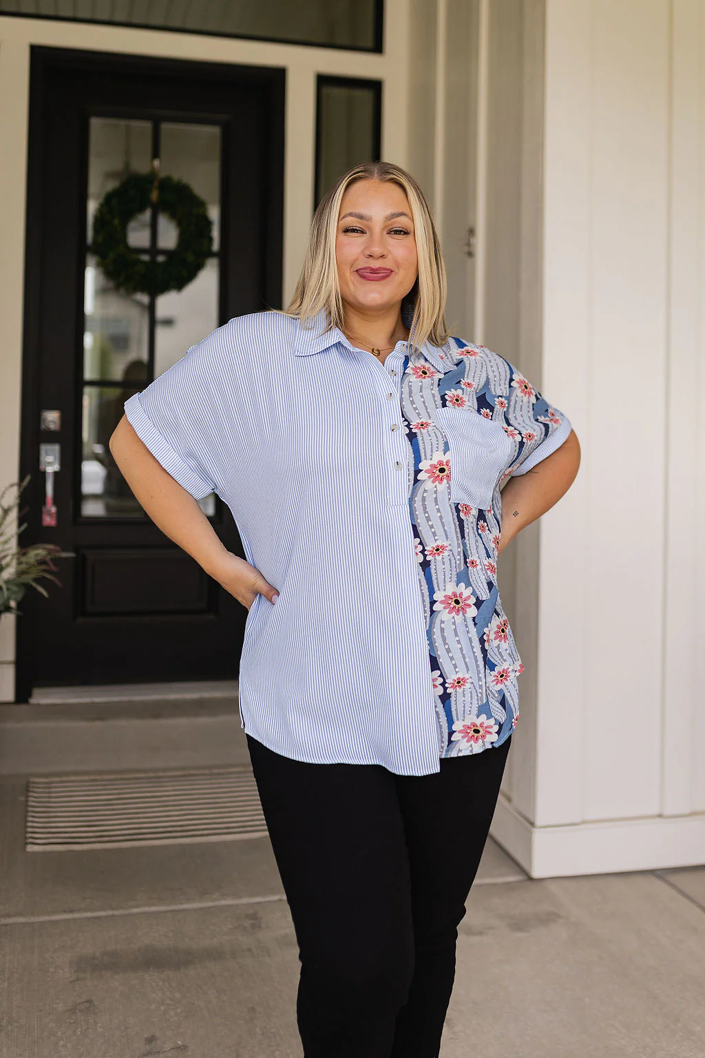 Best Of Both Worlds Button Down Top - Makeswep