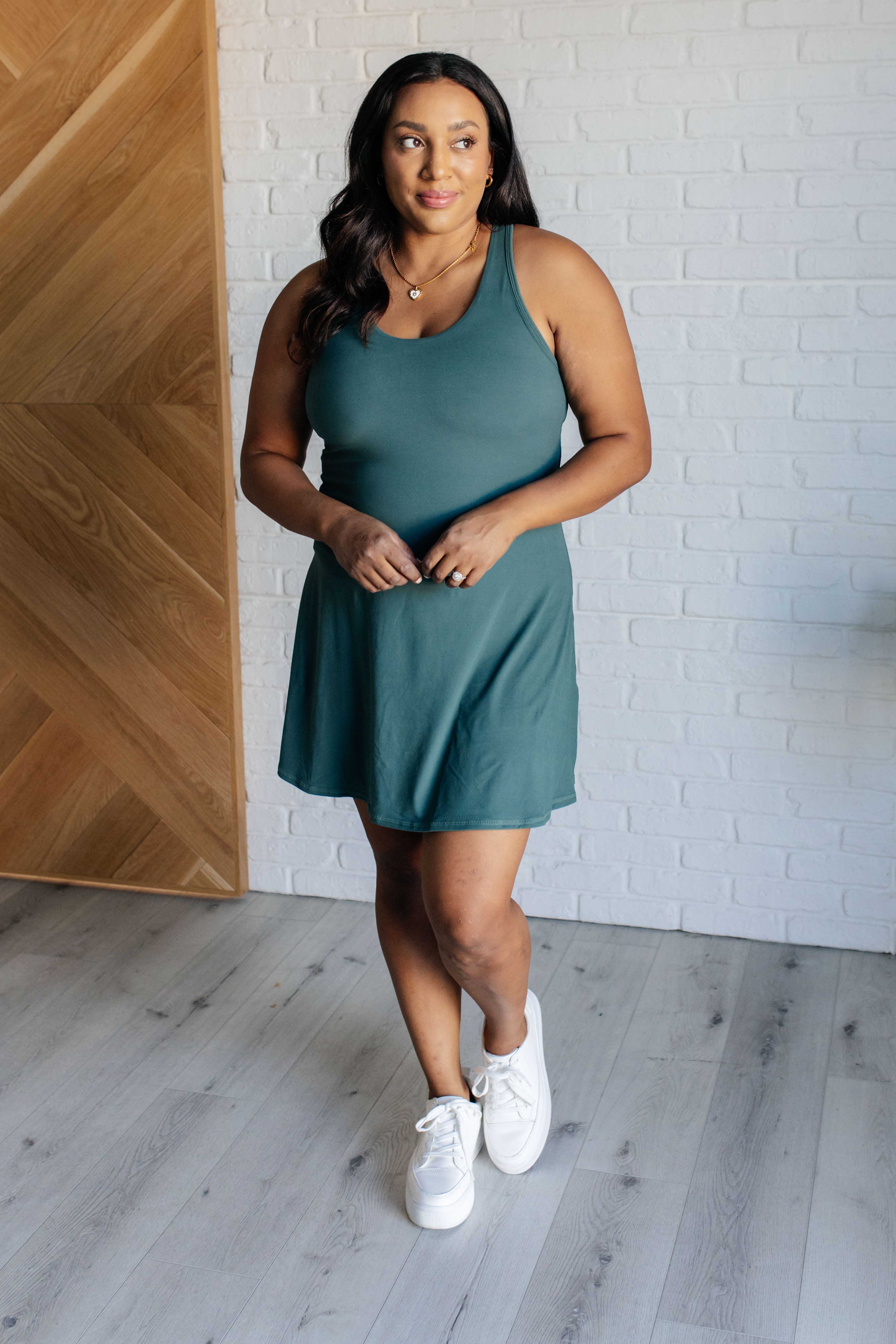 First Serve Dress in Everglade Green - Makeswep
