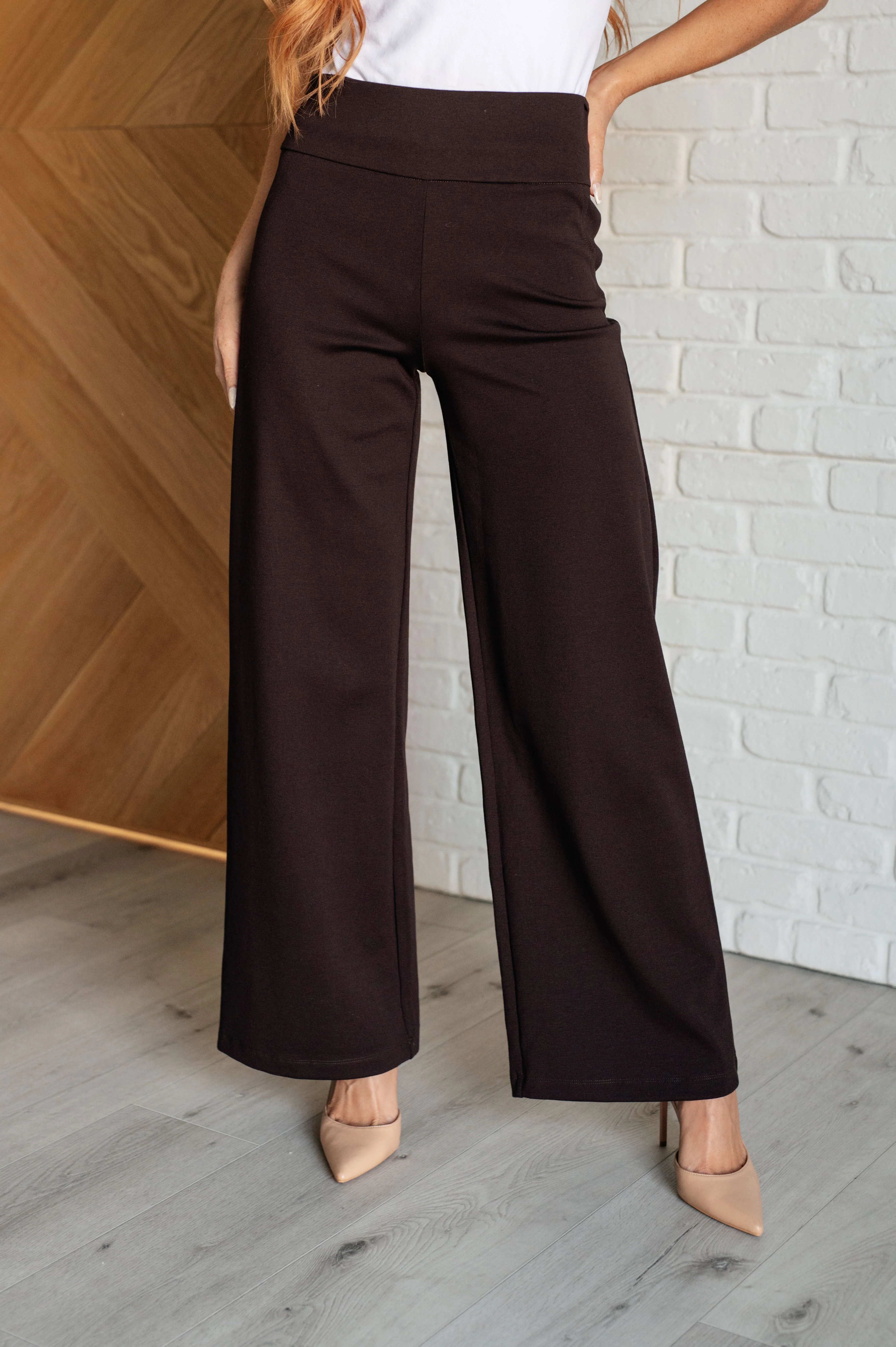 Magic Wide Leg Pants in Chocolate - Makeswep