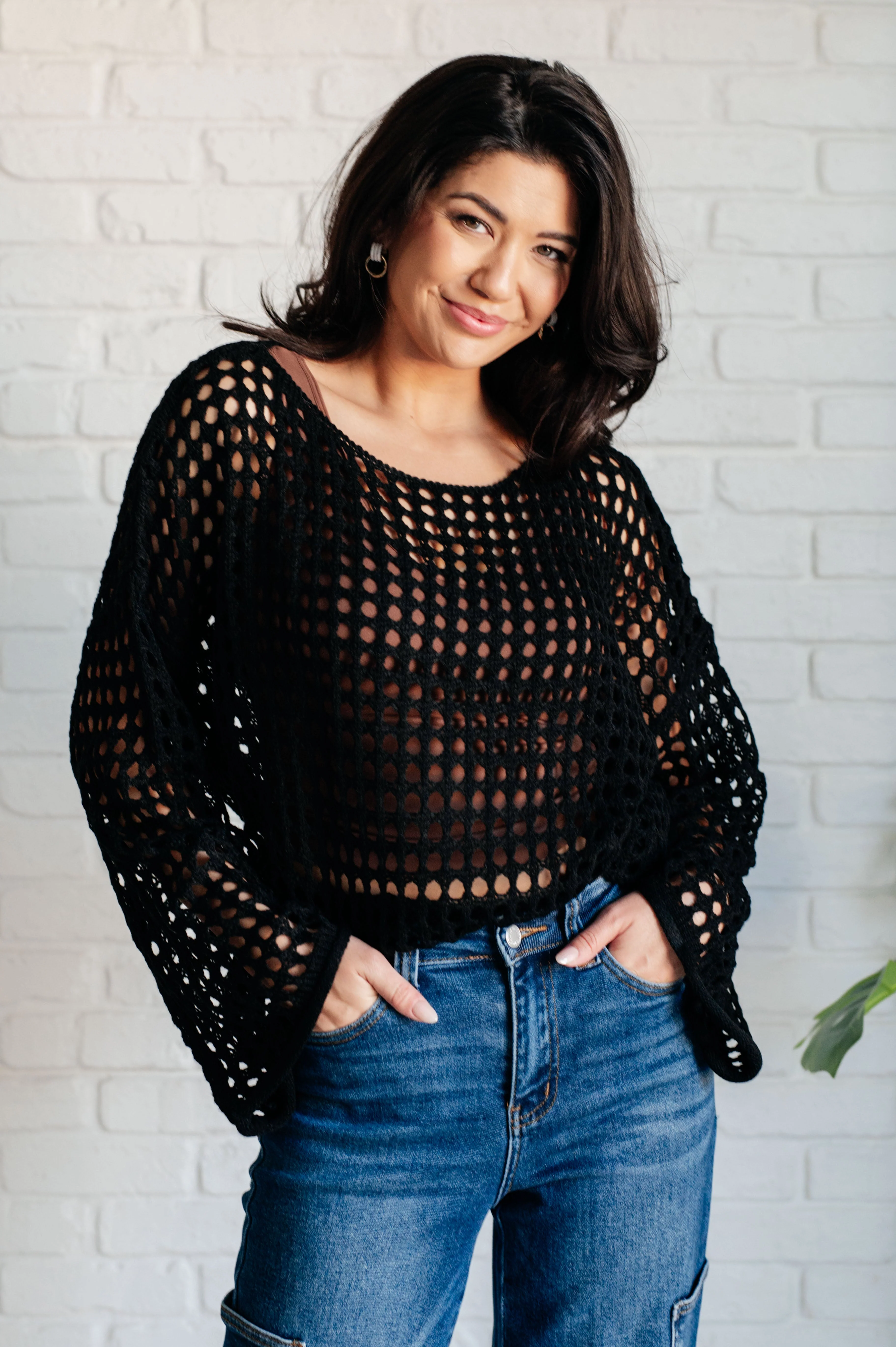 Ask Anyway Fishnet Sweater - Makeswep