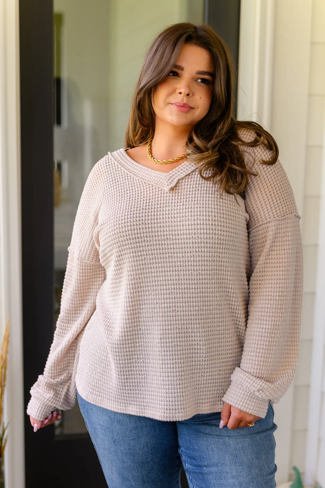 Calm In The Chaos V-Neck Sweater - Makeswep