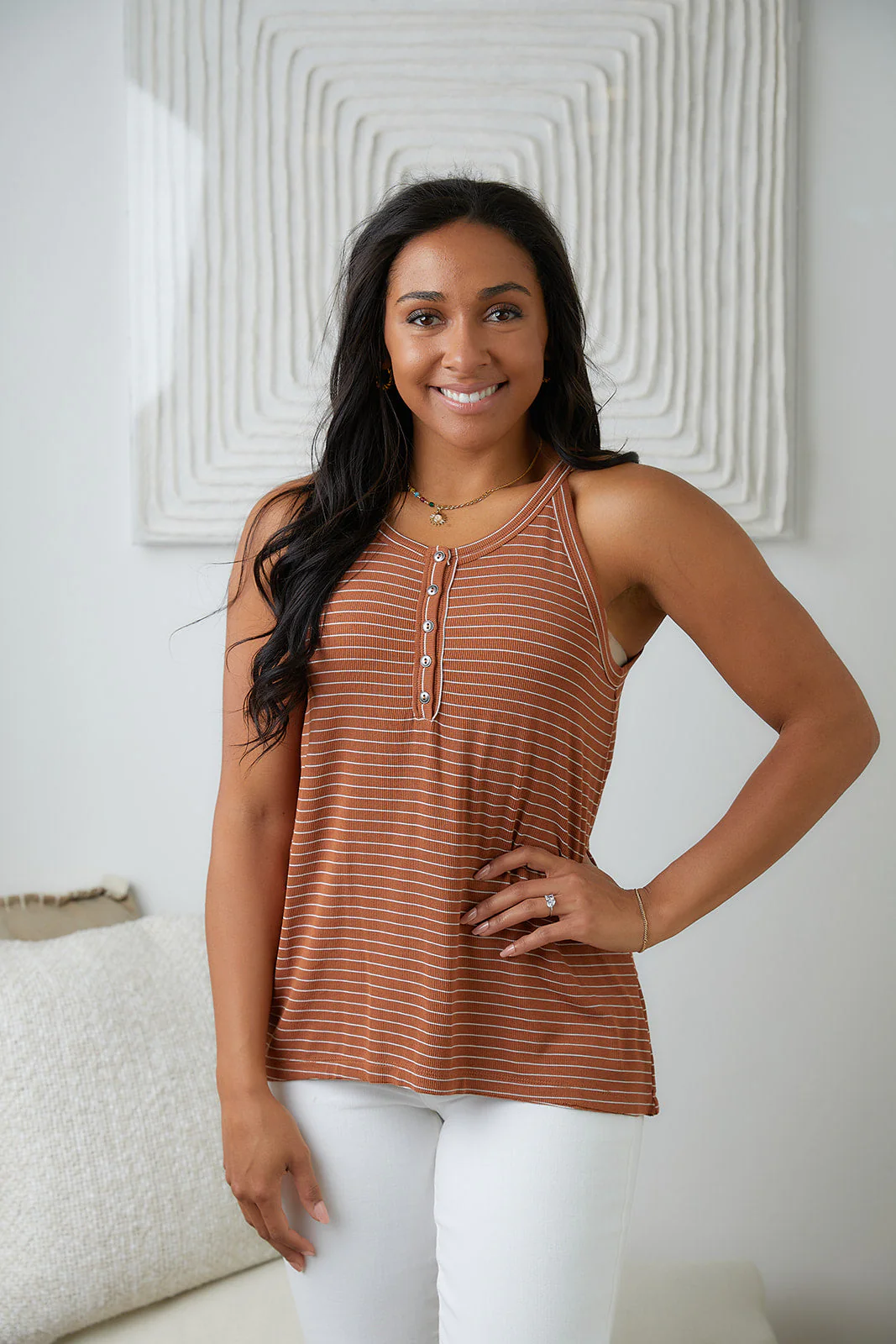 Tip Me Off Striped Tank - Makeswep