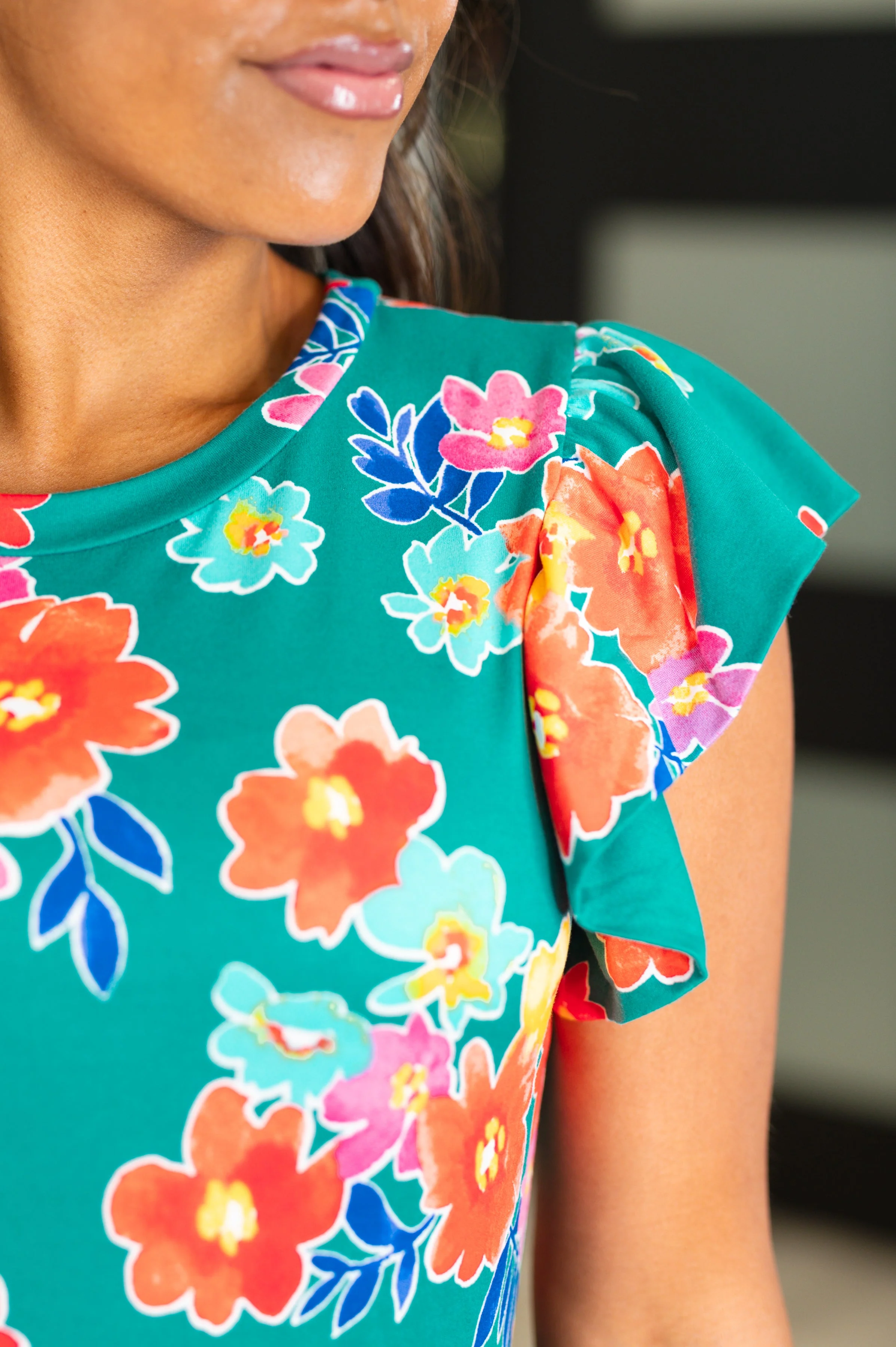 Daisy Me Rollin' Flutter Sleeve Dress - Makeswep