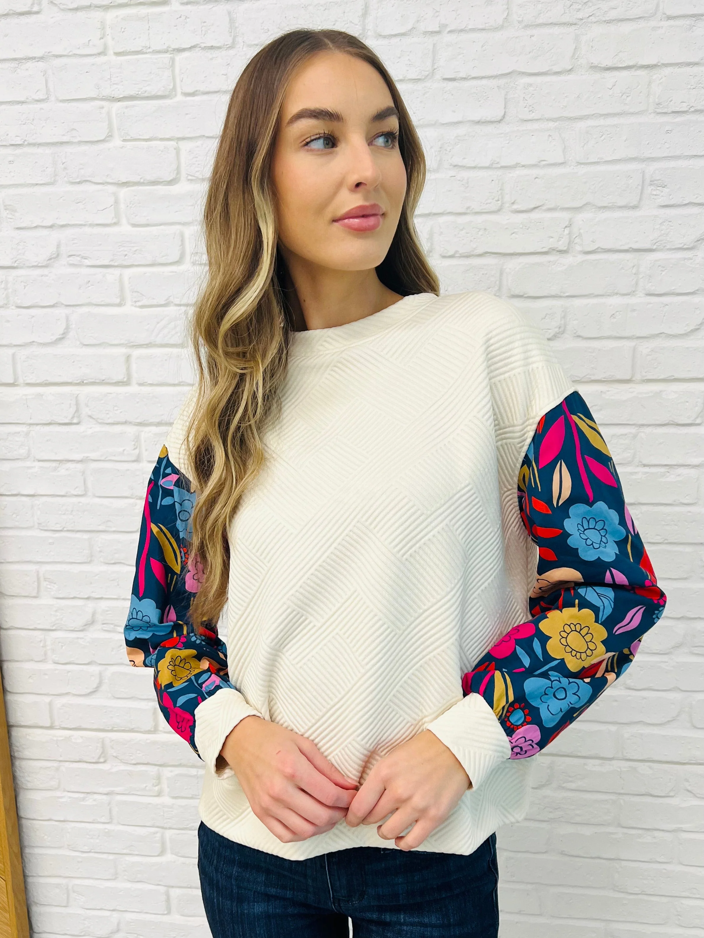 Sing a Melody Floral Sleeve Top - Makeswep