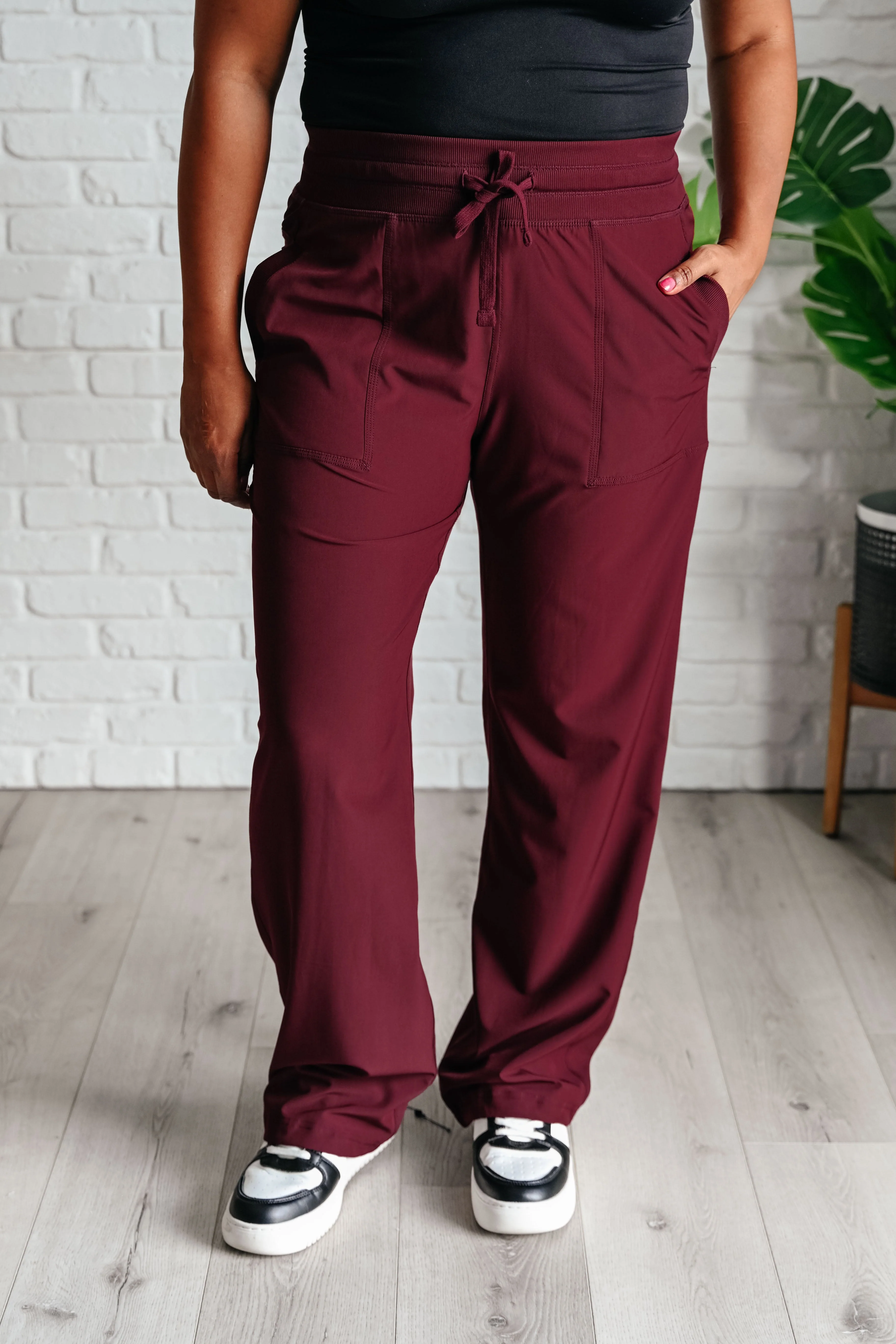 Runner's High Drawstring Joggers in Red Merlot - Makeswep