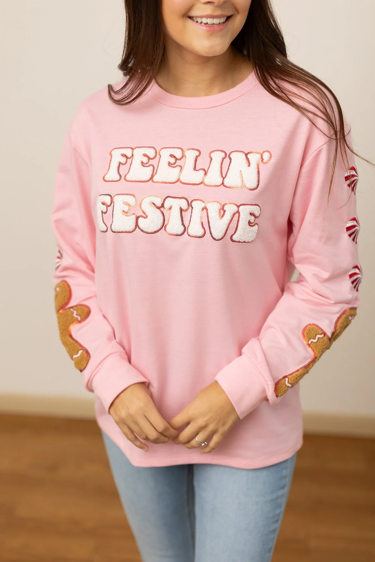 Feelin Festive Pink Sweater - Makeswep