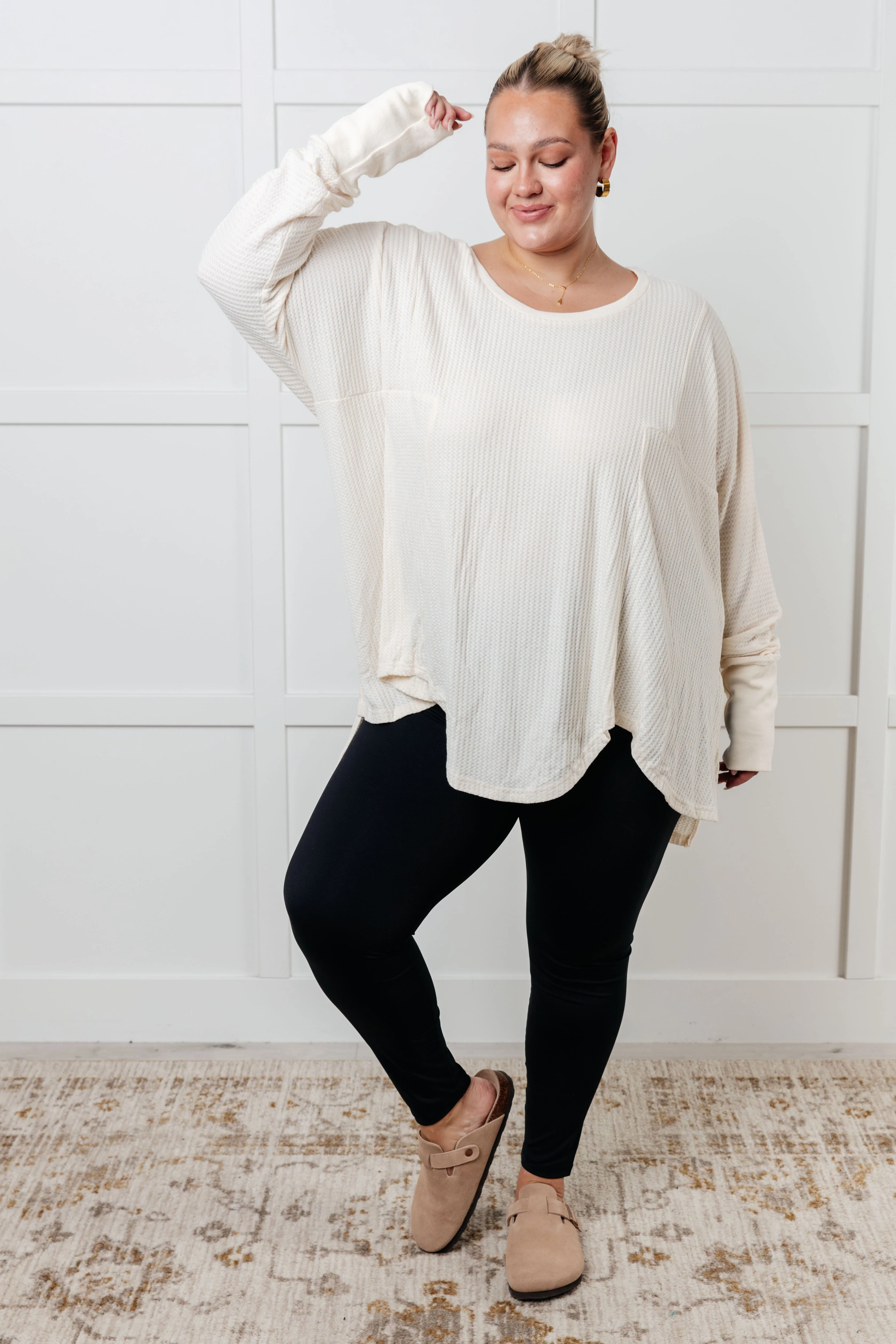 You're Too Kind Waffle Knit Top - Makeswep