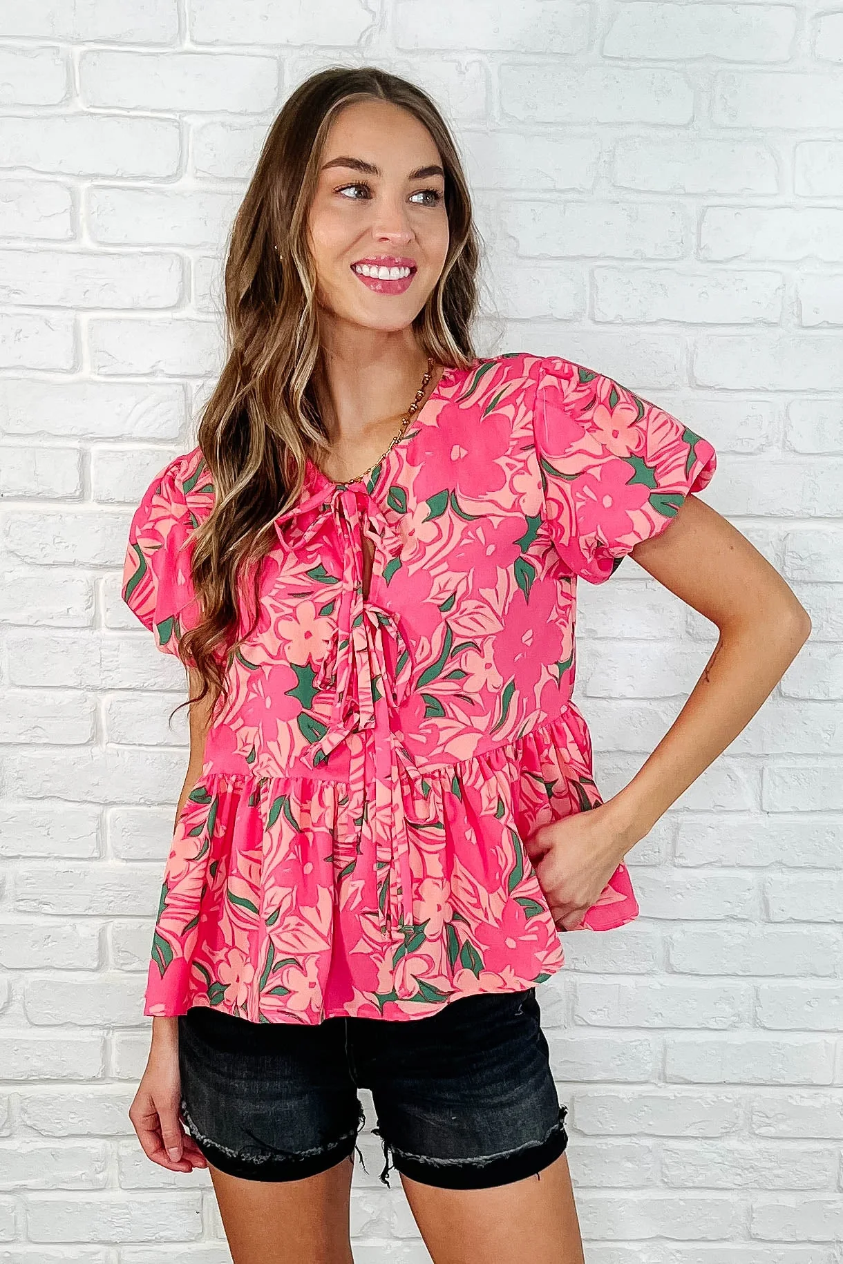 Floral Fling Puff Sleeve Blouse - Makeswep