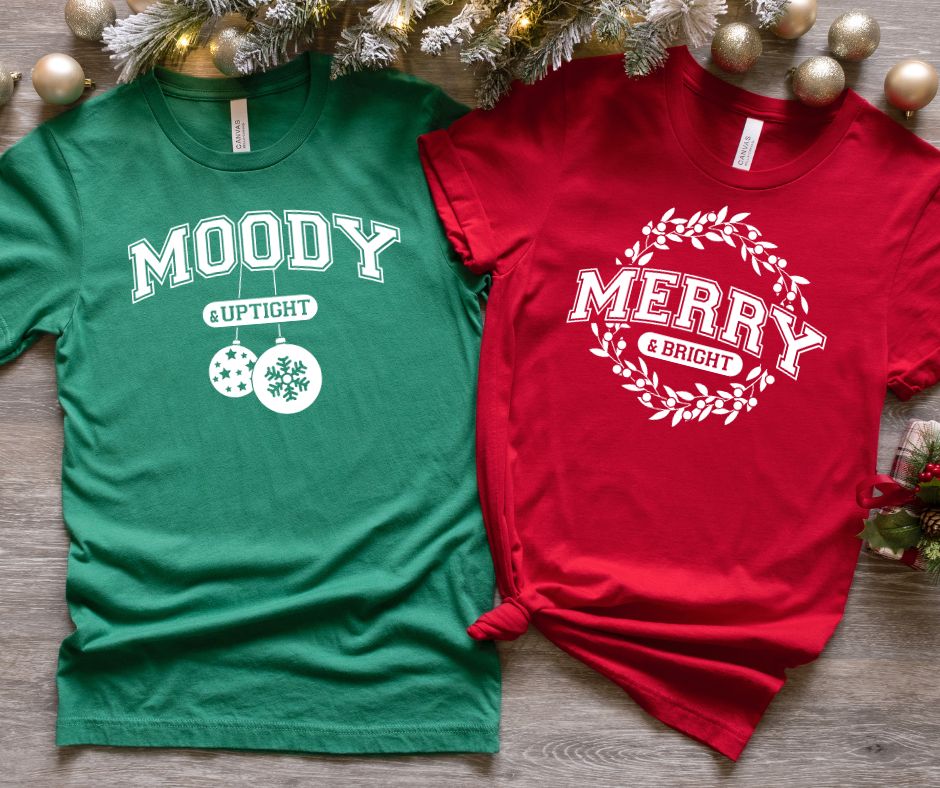 Matching Merry and Moody Graphic Tee - Makeswep