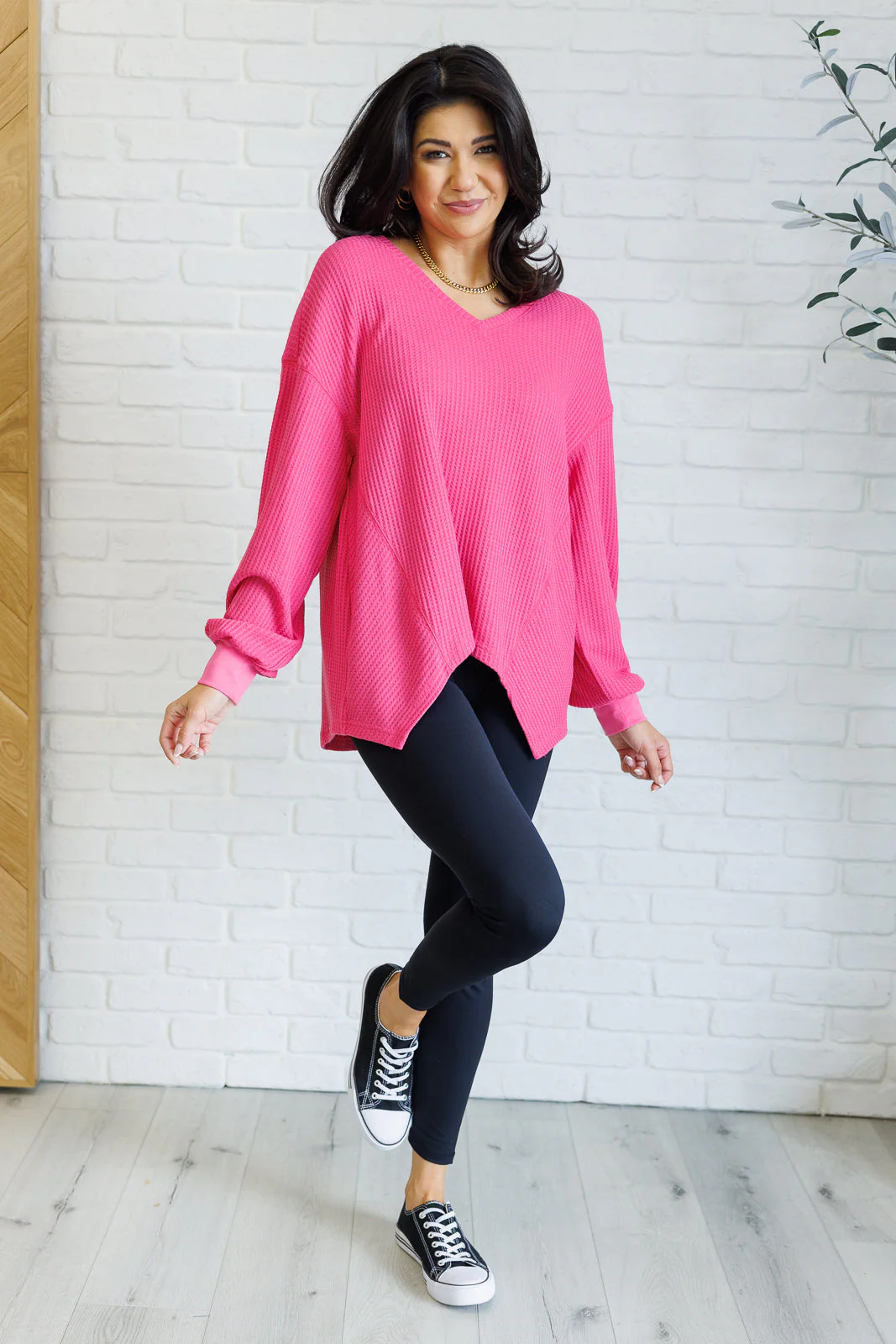 Good Things Are Coming V-Neck Top in Pink - Makeswep