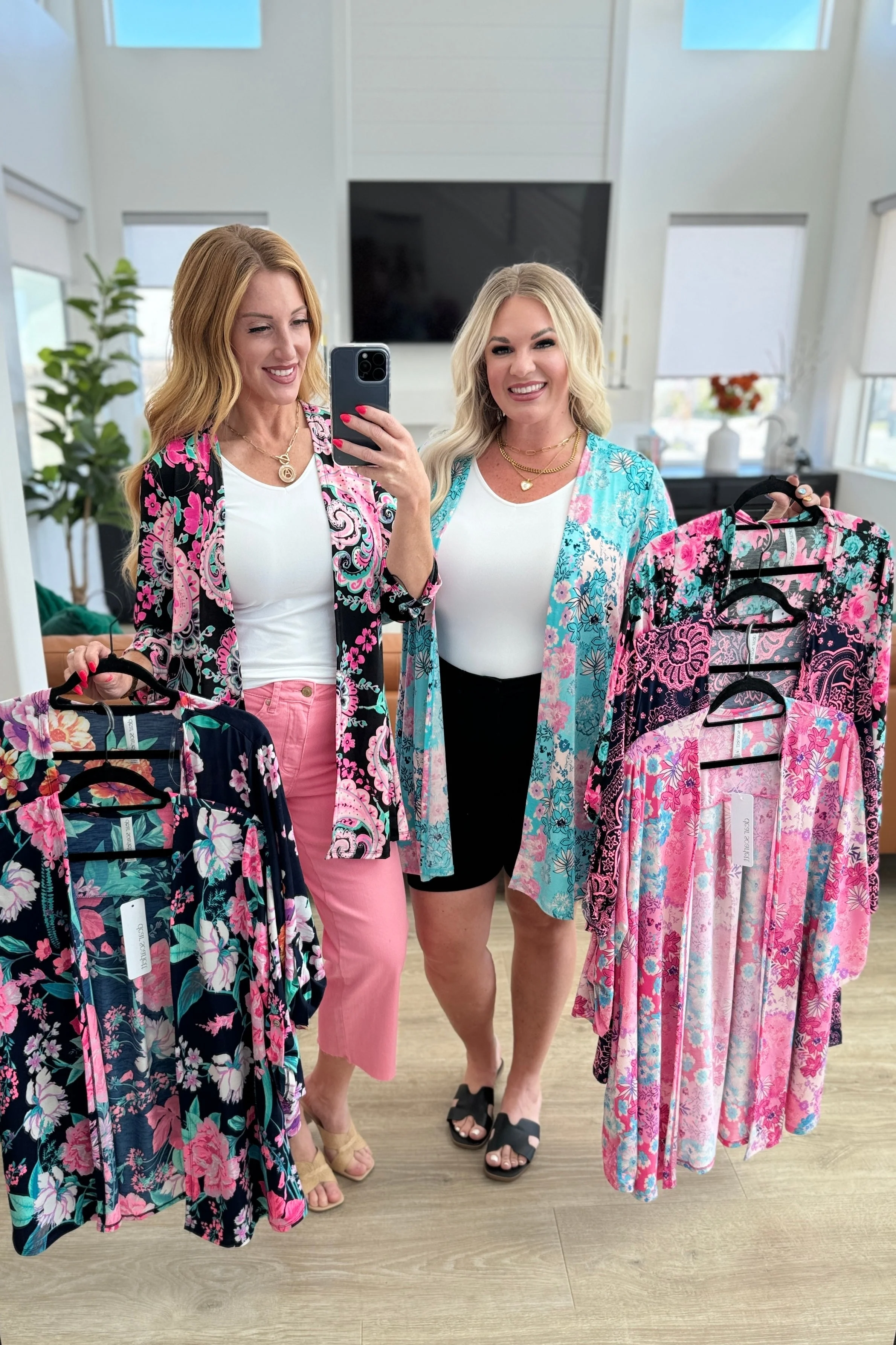 Lizzy Cardigan in Black and Pink Floral - Makeswep