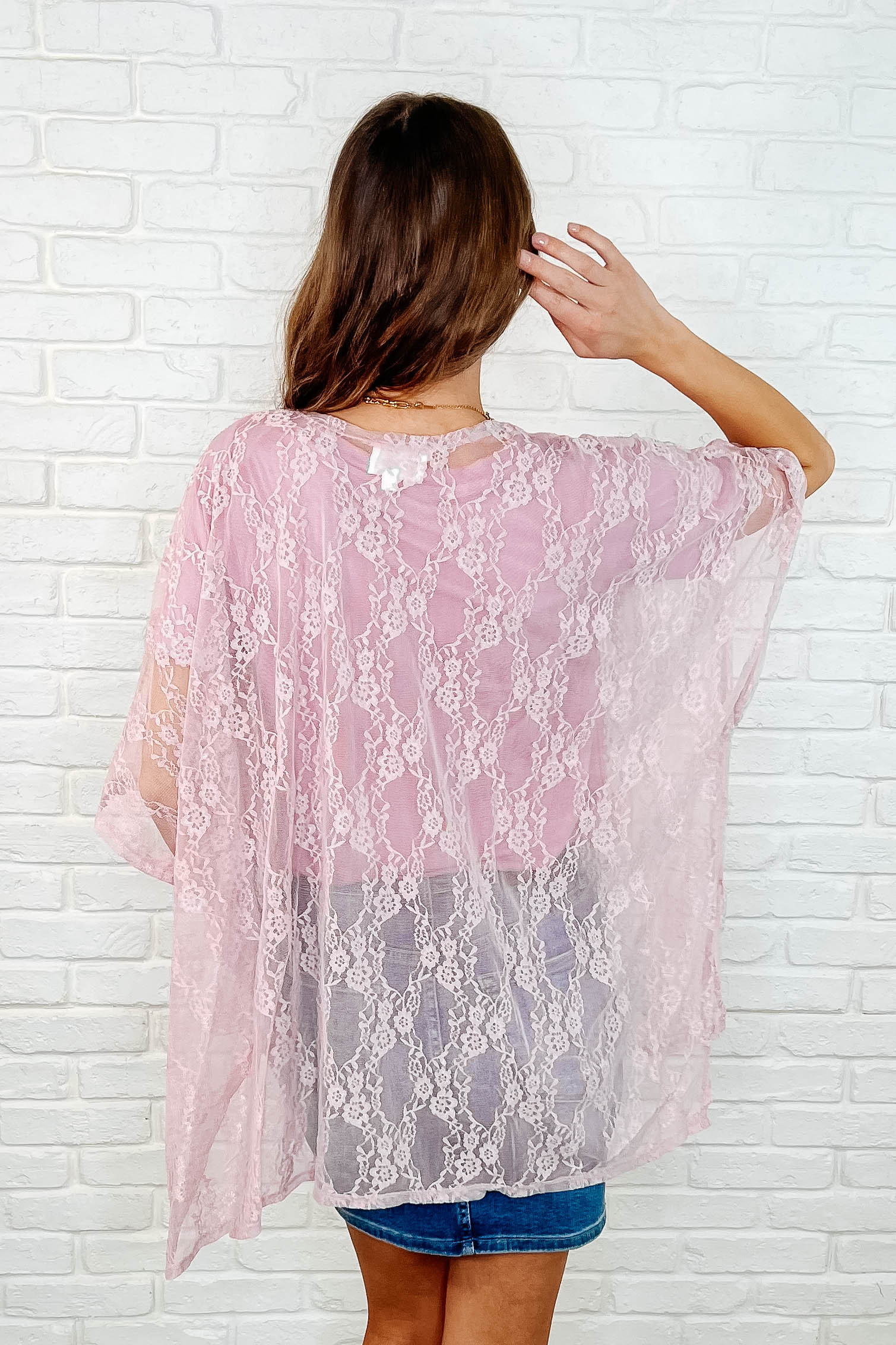 Good Days Ahead Lace Kimono In Mauve - Makeswep