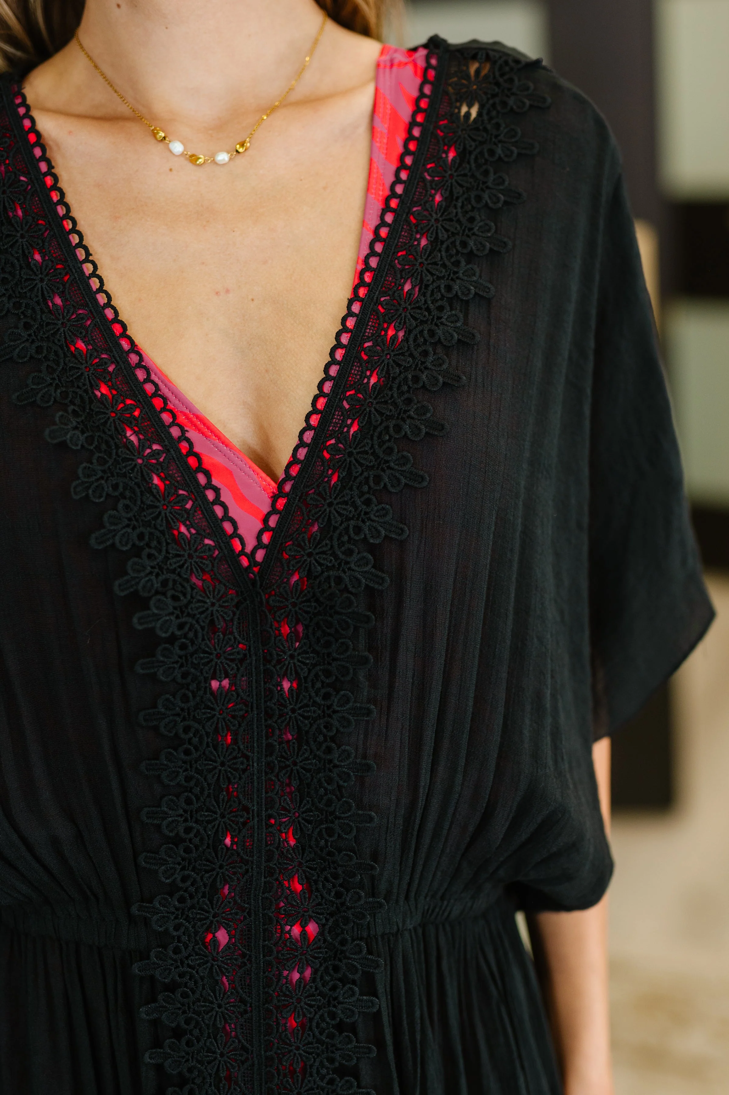 Serena Sands Swim Cover Up in Black - Makeswep