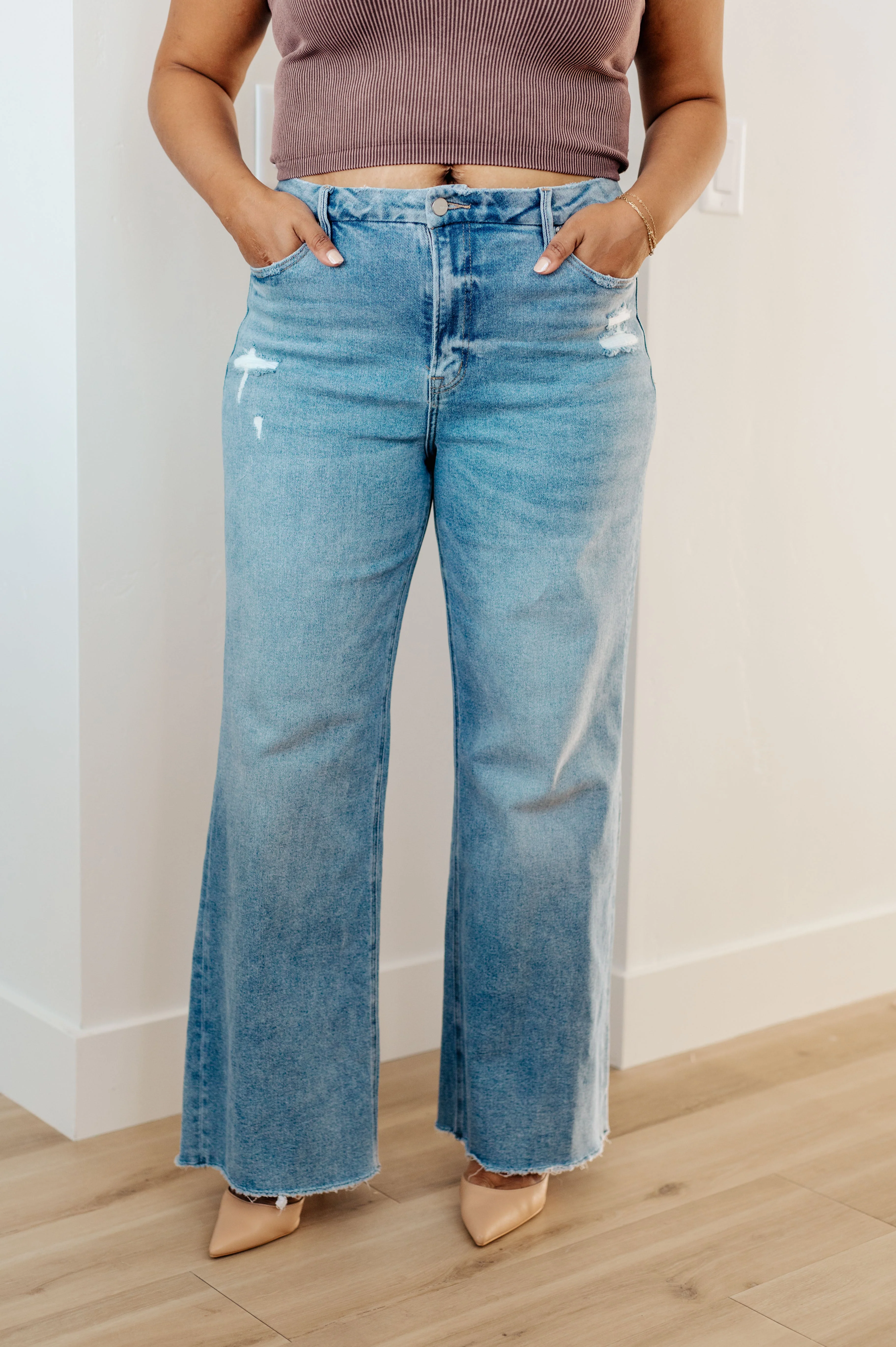 MICA DENIM Hope High Rise Wide Leg Jeans - Makeswep