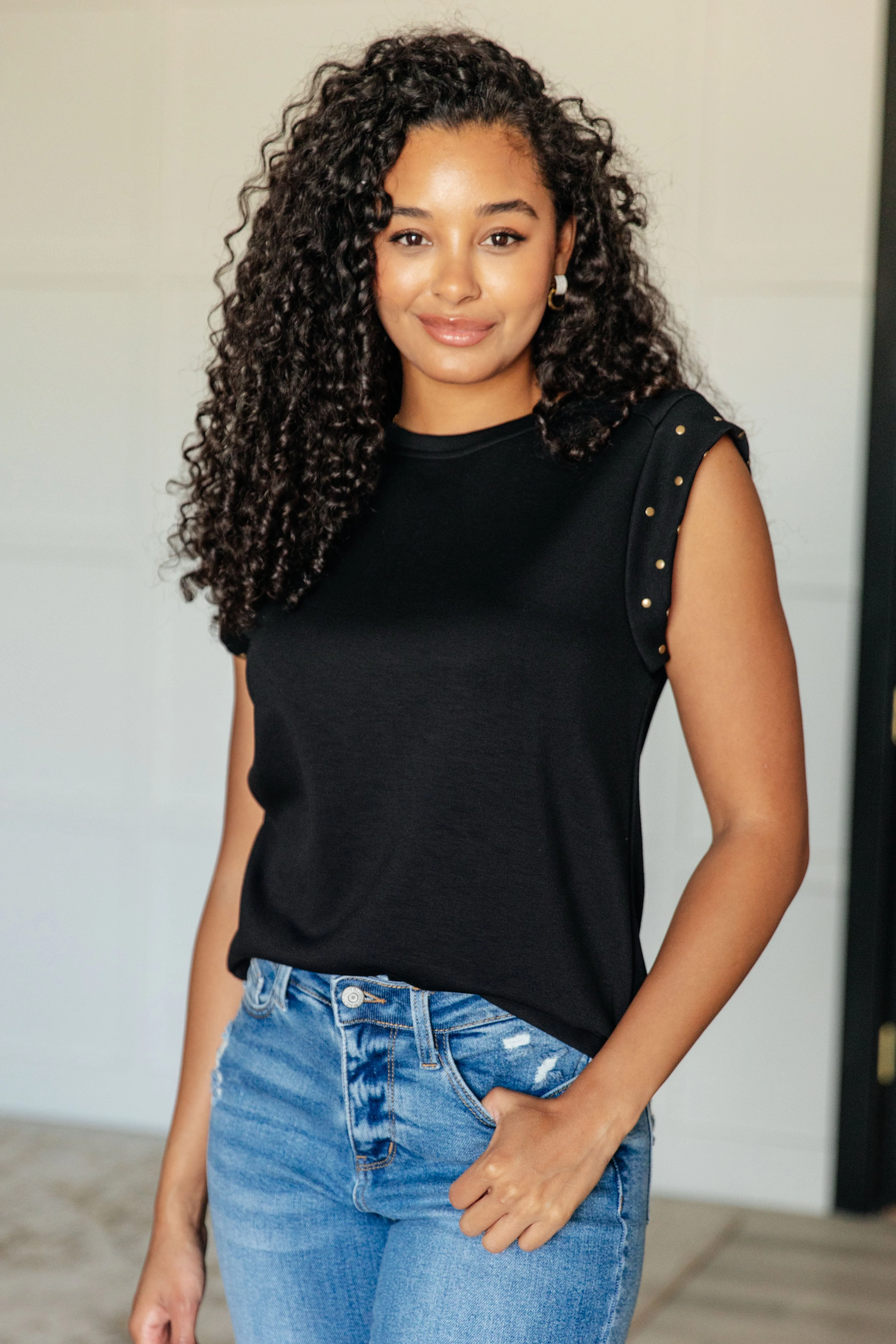 My Domain Studded Cap Sleeve Top - Makeswep