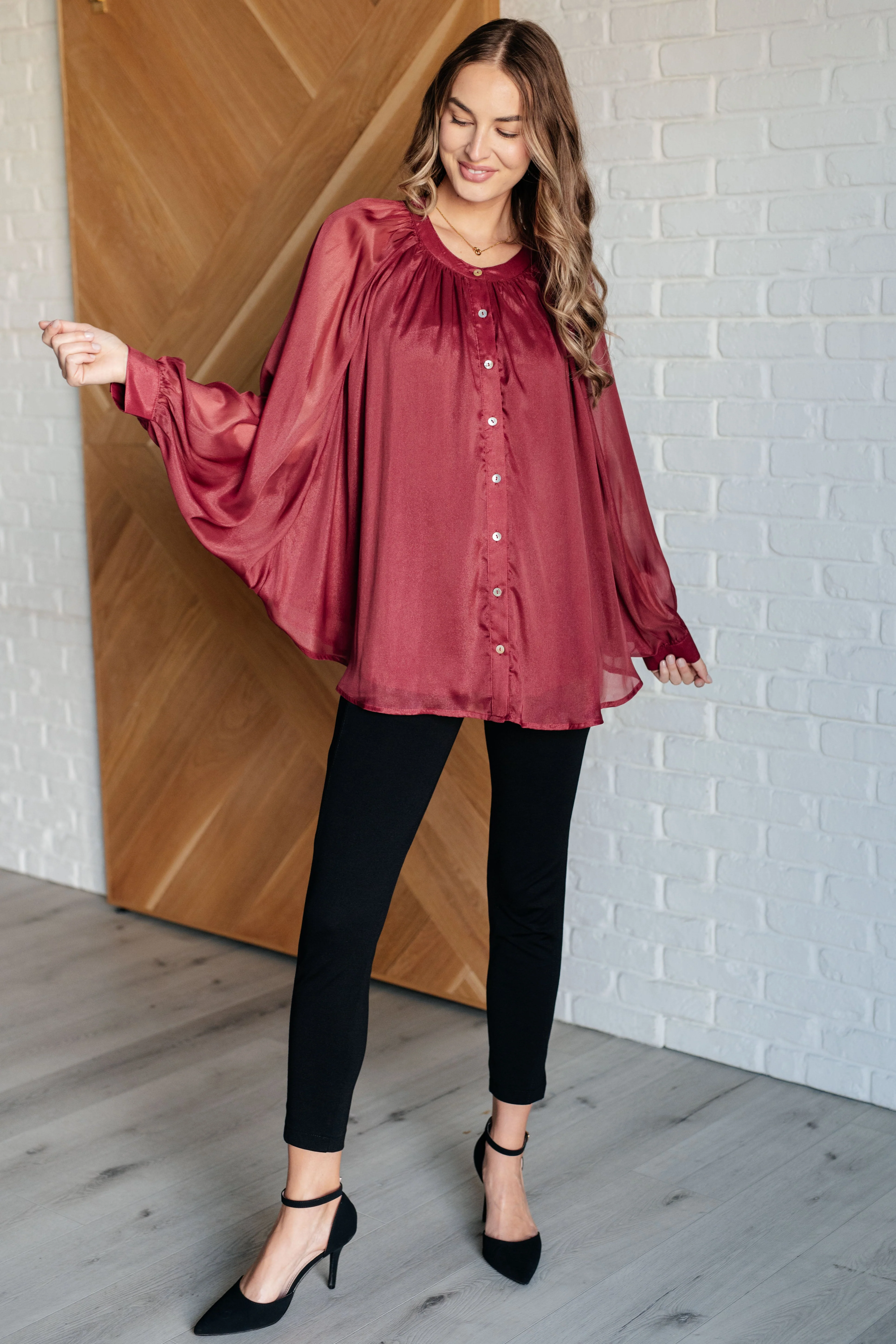 Smiles and Pouts Bat Sleeve Button Down - Makeswep