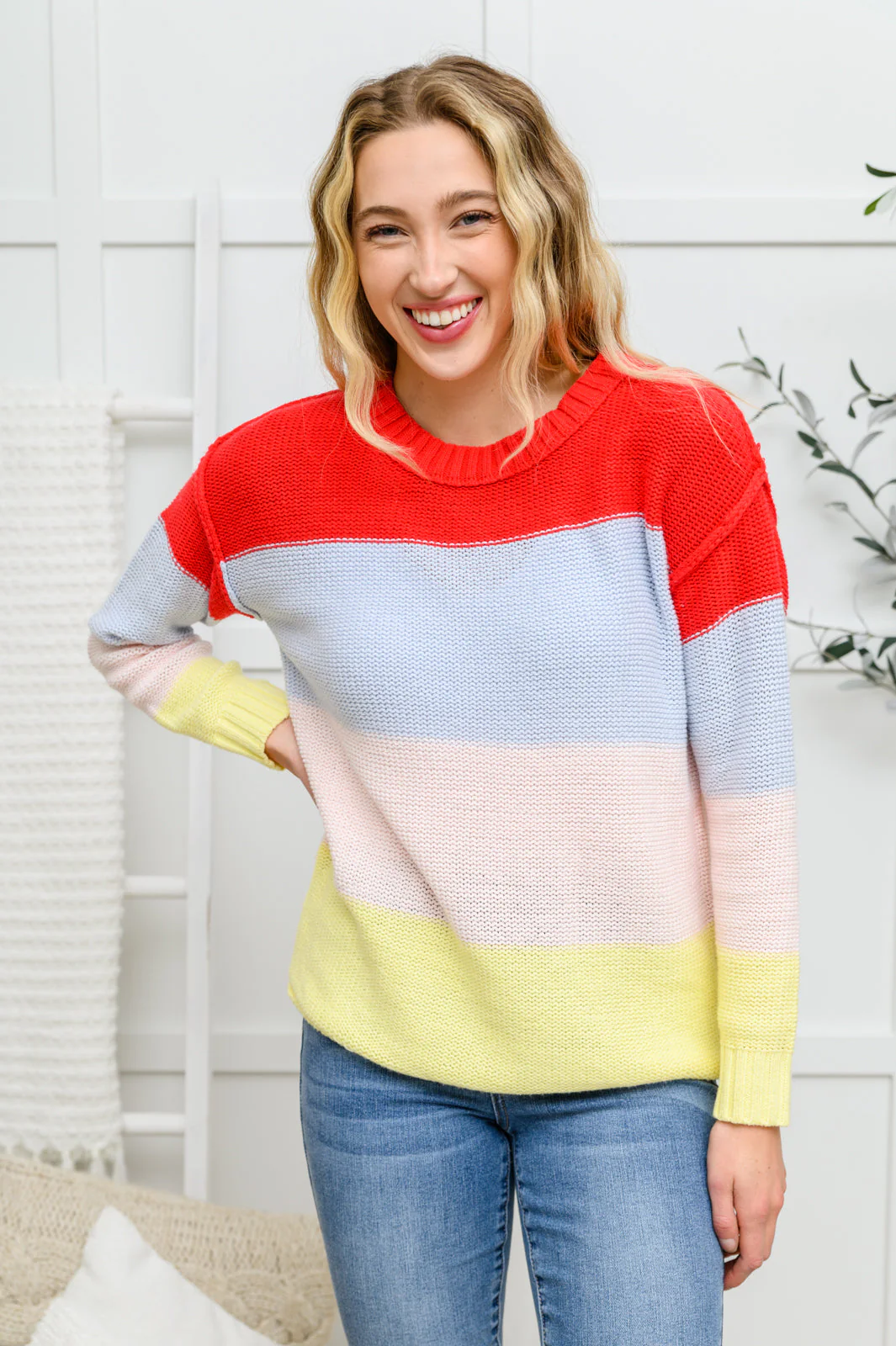 Bright Striped Knit Sweater - Makeswep