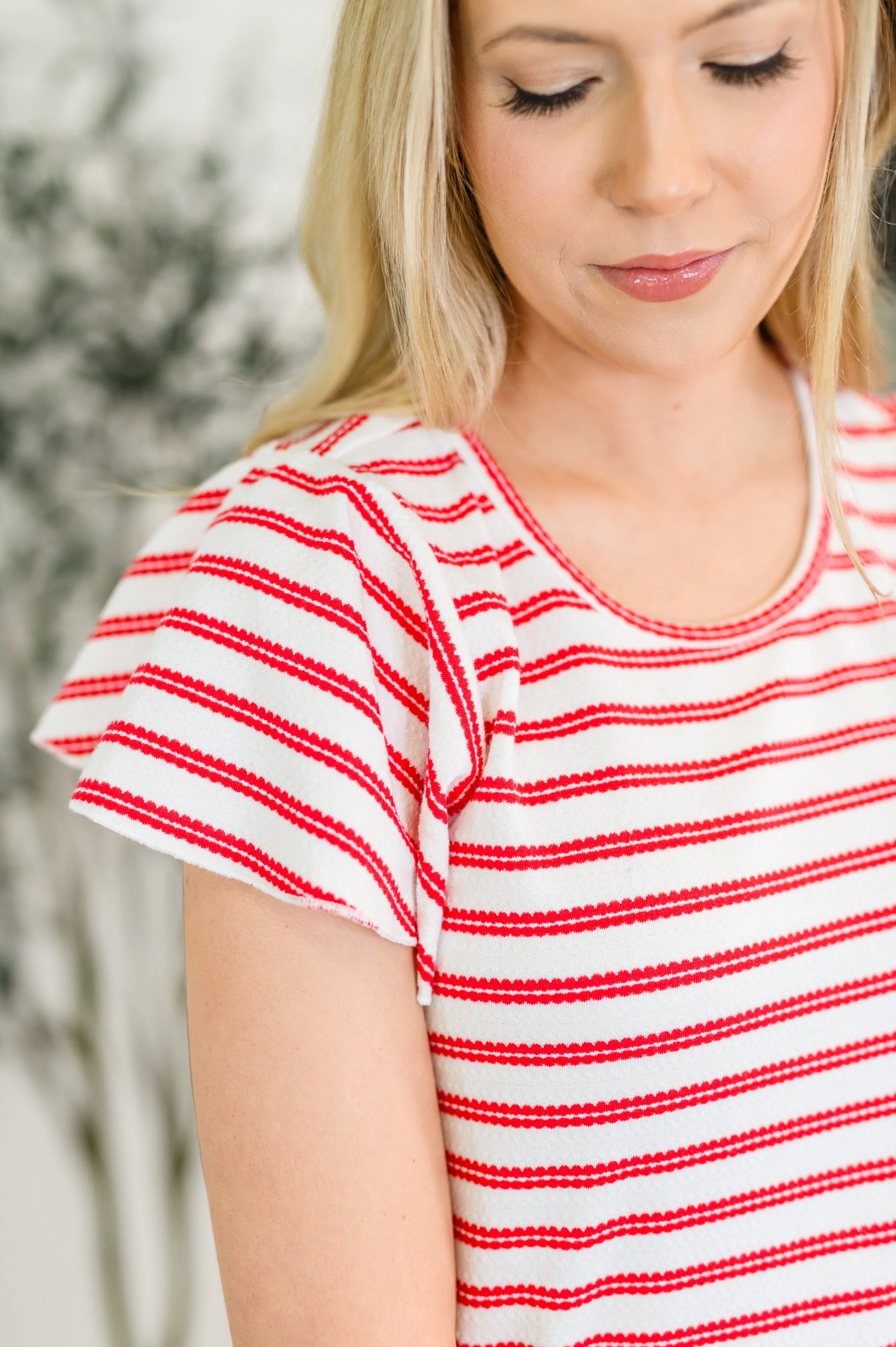 Sunny Stripes Casual Flutter Sleeve Dress - Makeswep