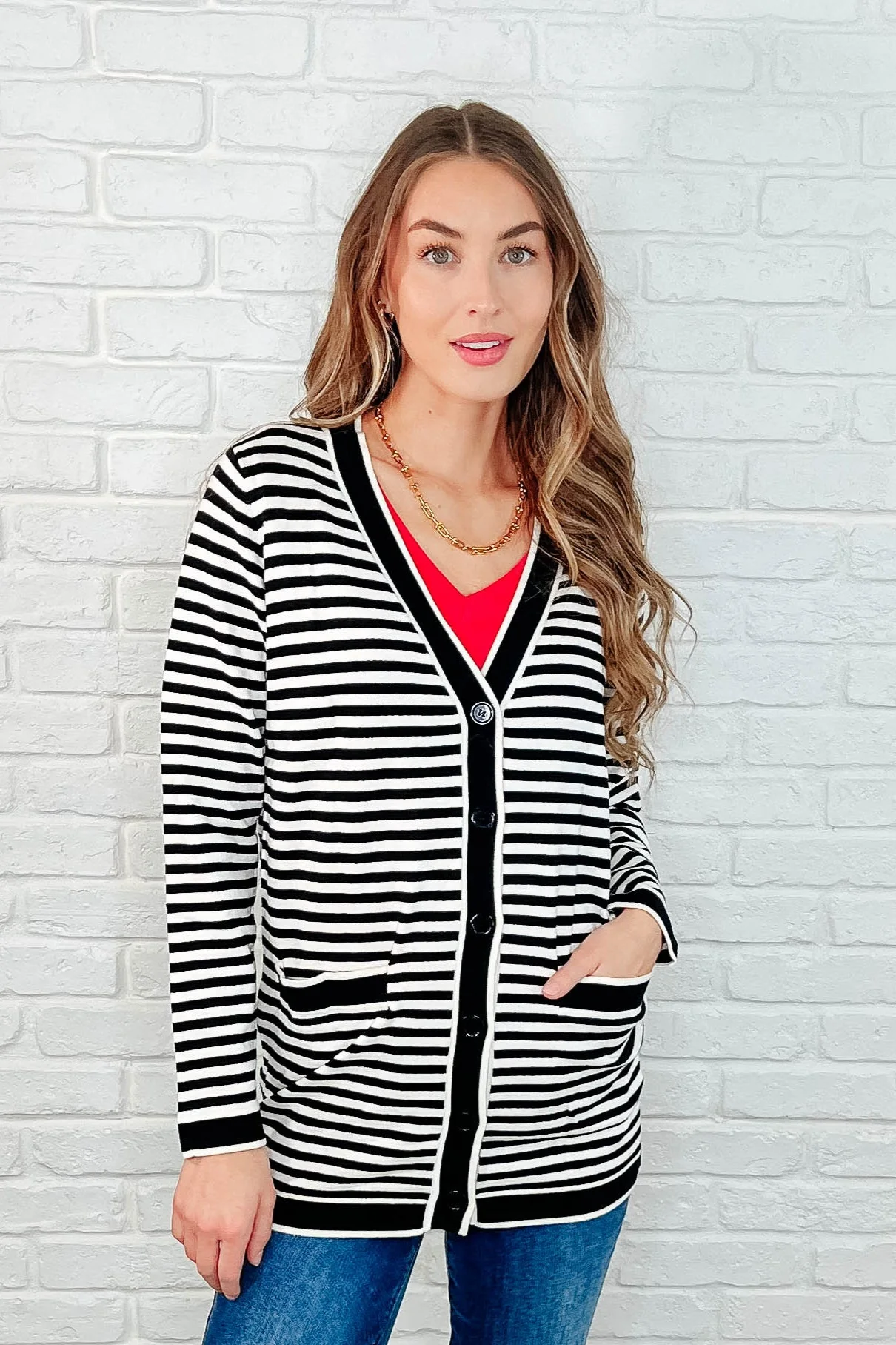 Finagle Your Way Striped Cardigan - Makeswep