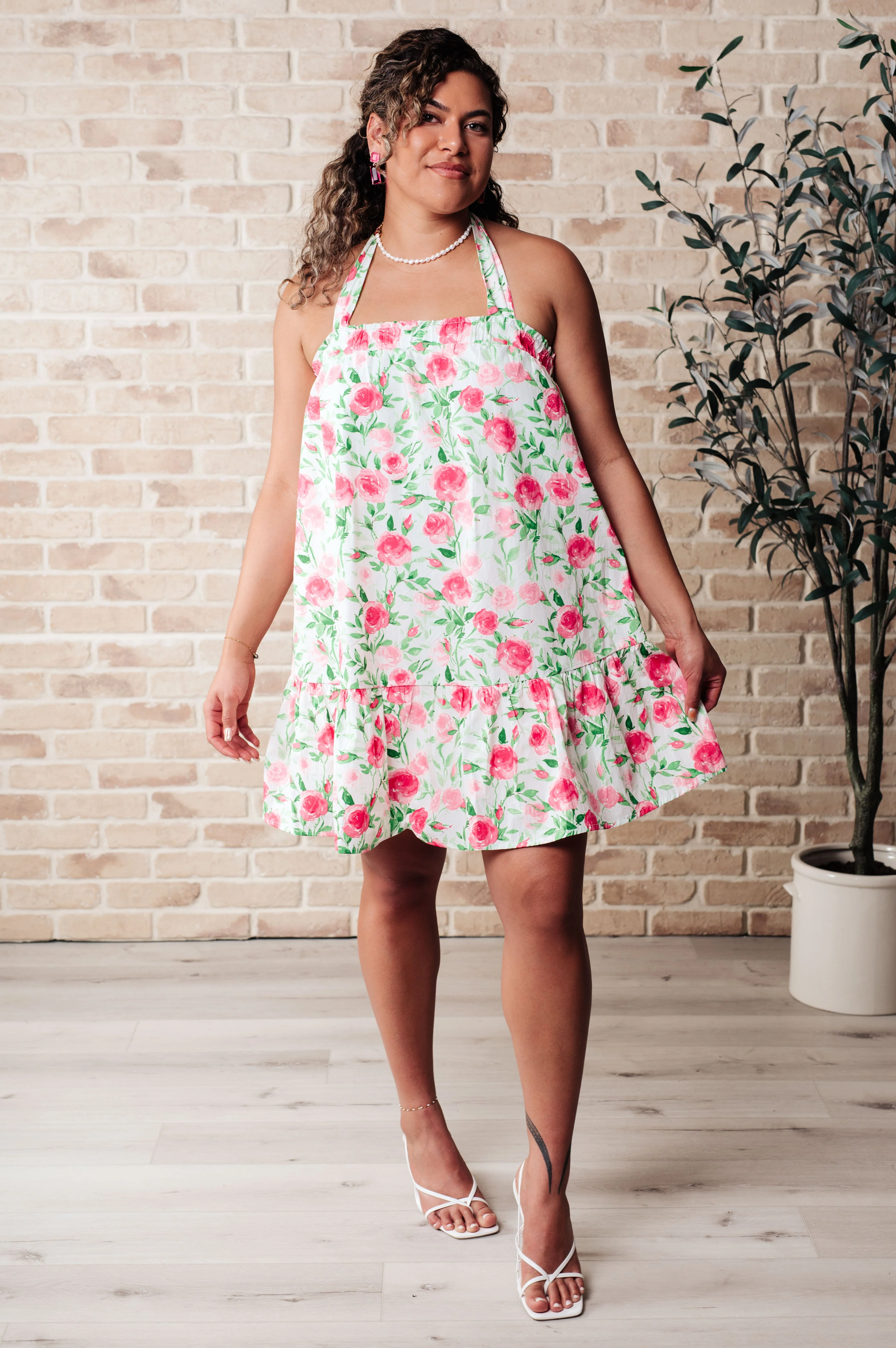 Soul Tied Floral Dress in Pink - Makeswep