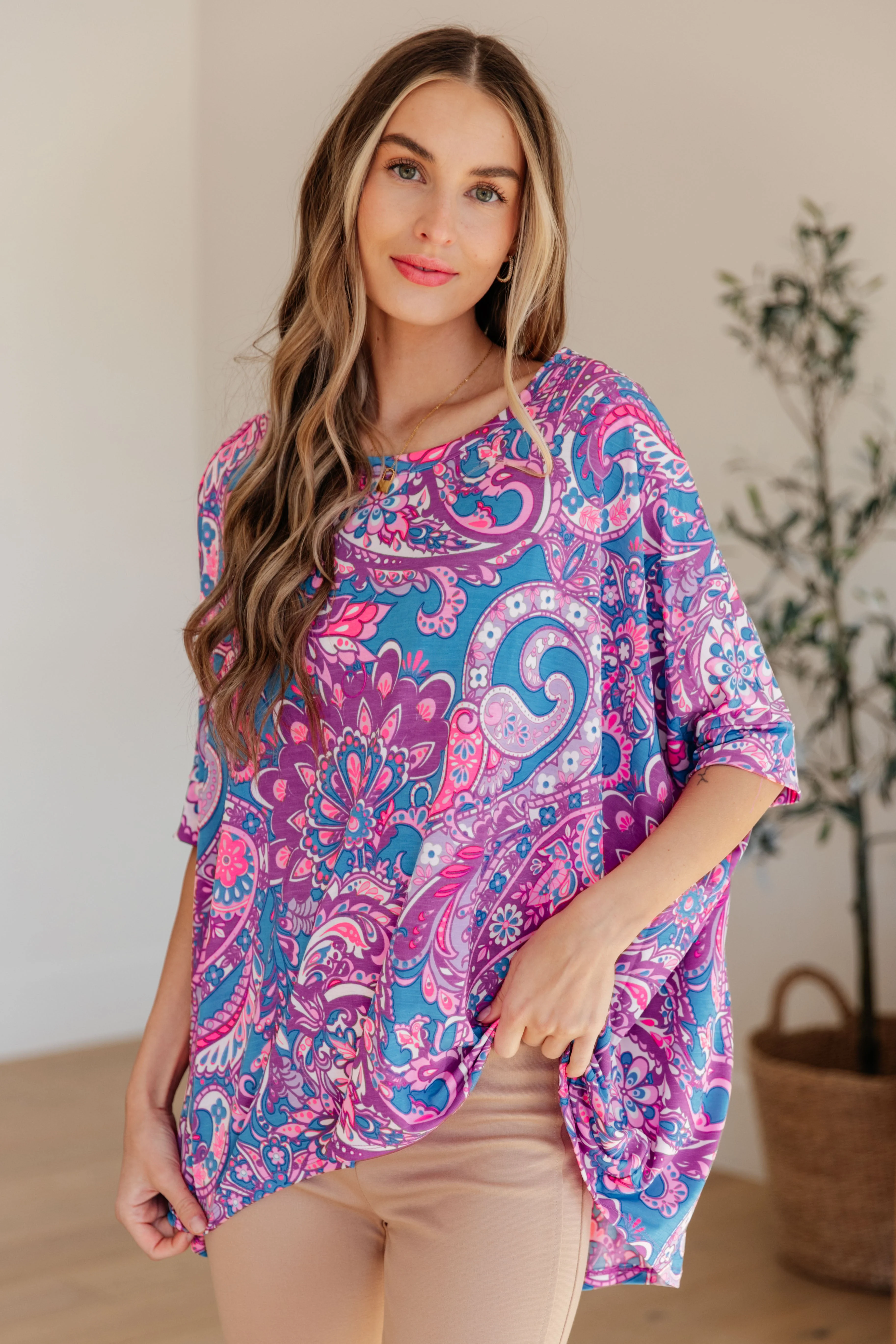 Essential Blouse in Purple Paisley - Makeswep