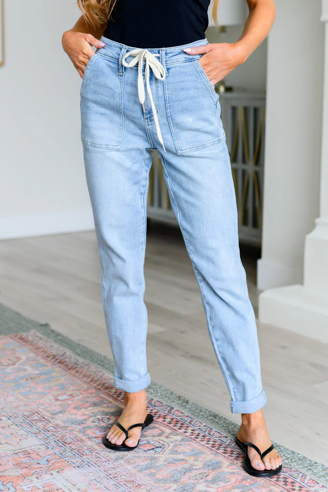 JUDY BLUE Cooper High Rise Vintage Denim Jogger - Makeswep
