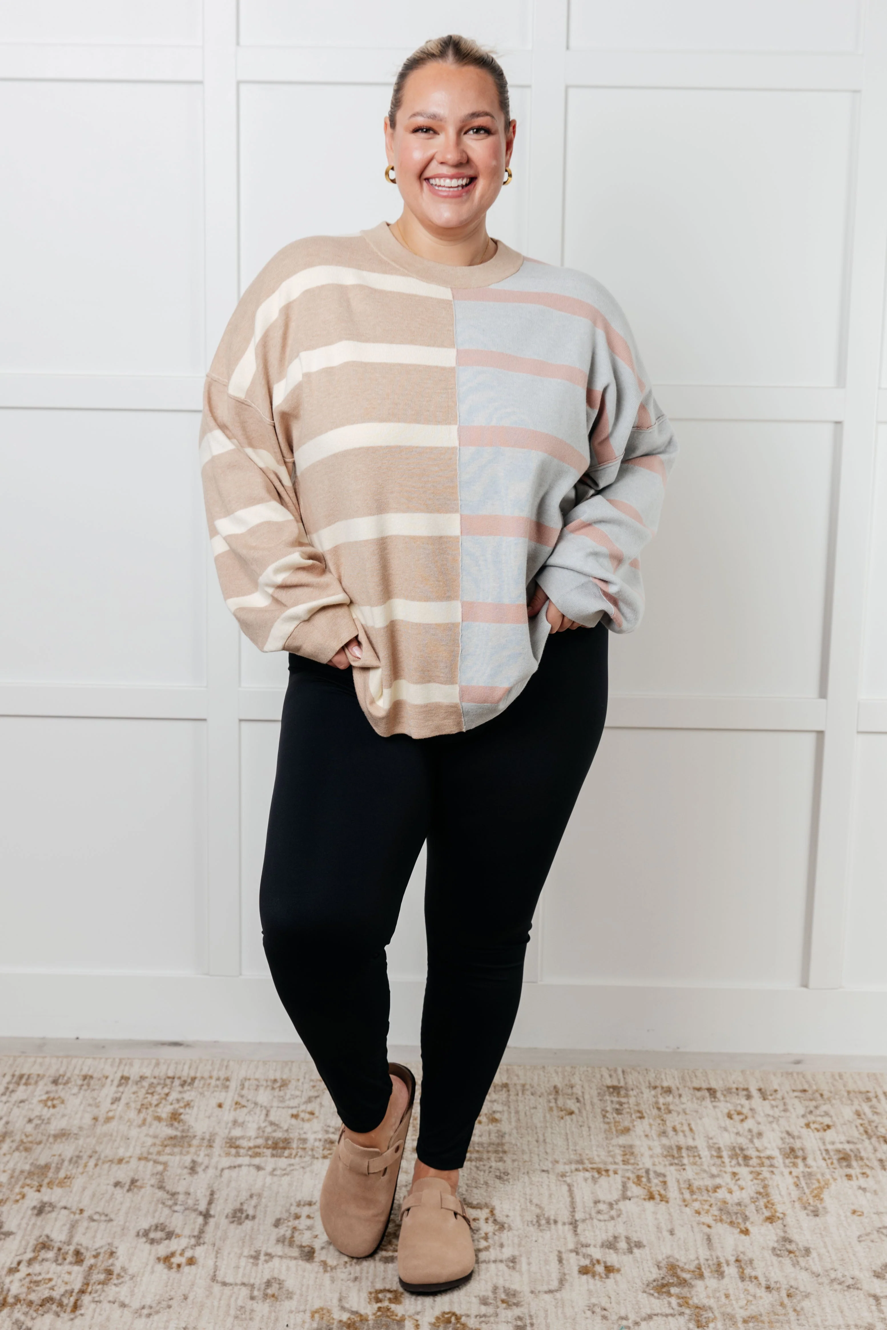 Exceptional Thought Striped Patchwork Sweater - Makeswep