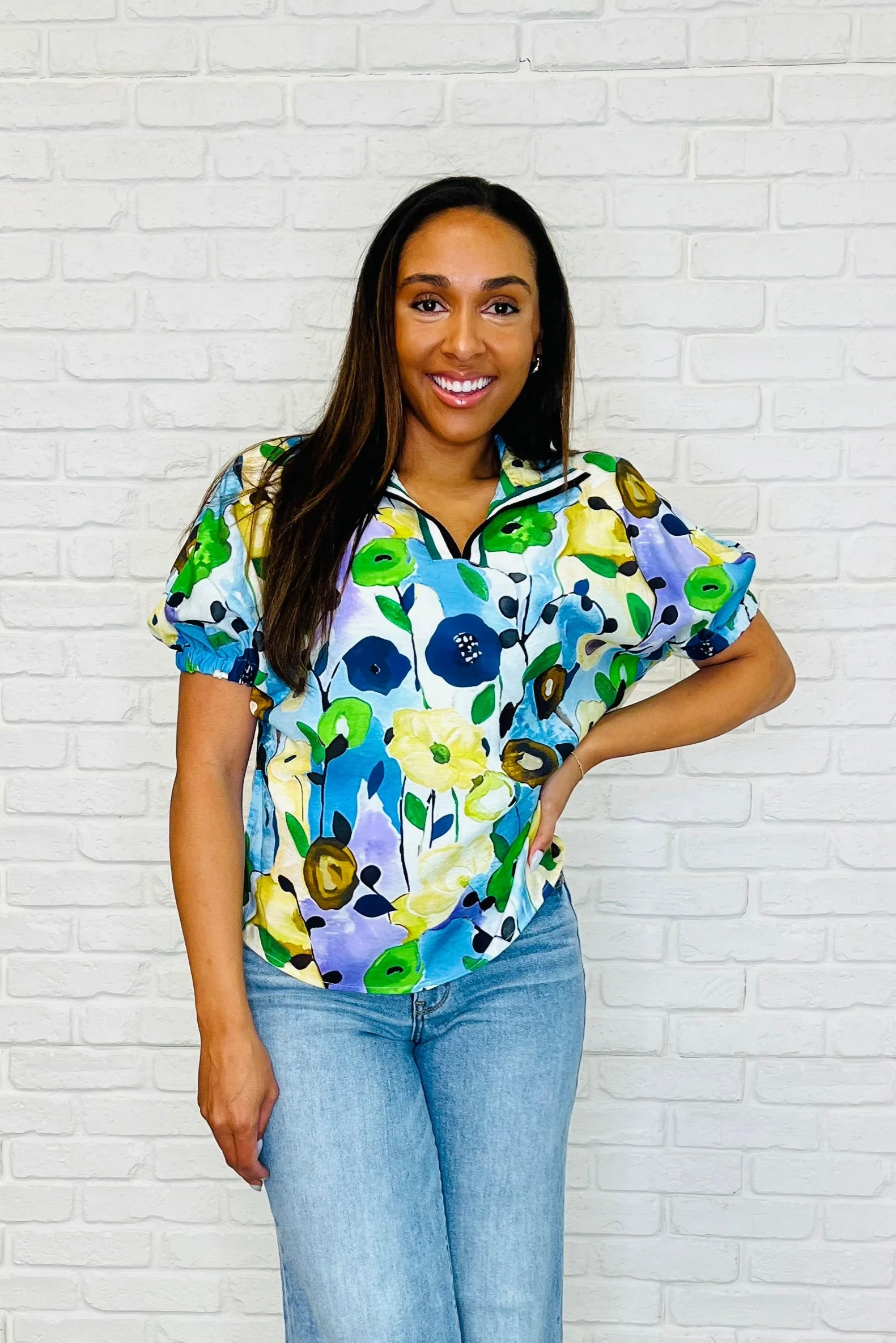Fielding Questions Floral Top - Makeswep