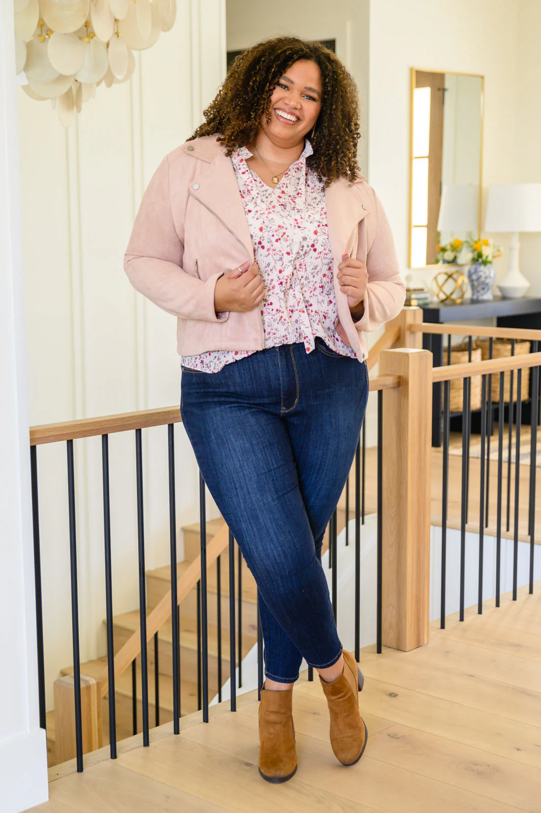 Stella Notched Neck Floral Long Sleeve Blouse - Makeswep