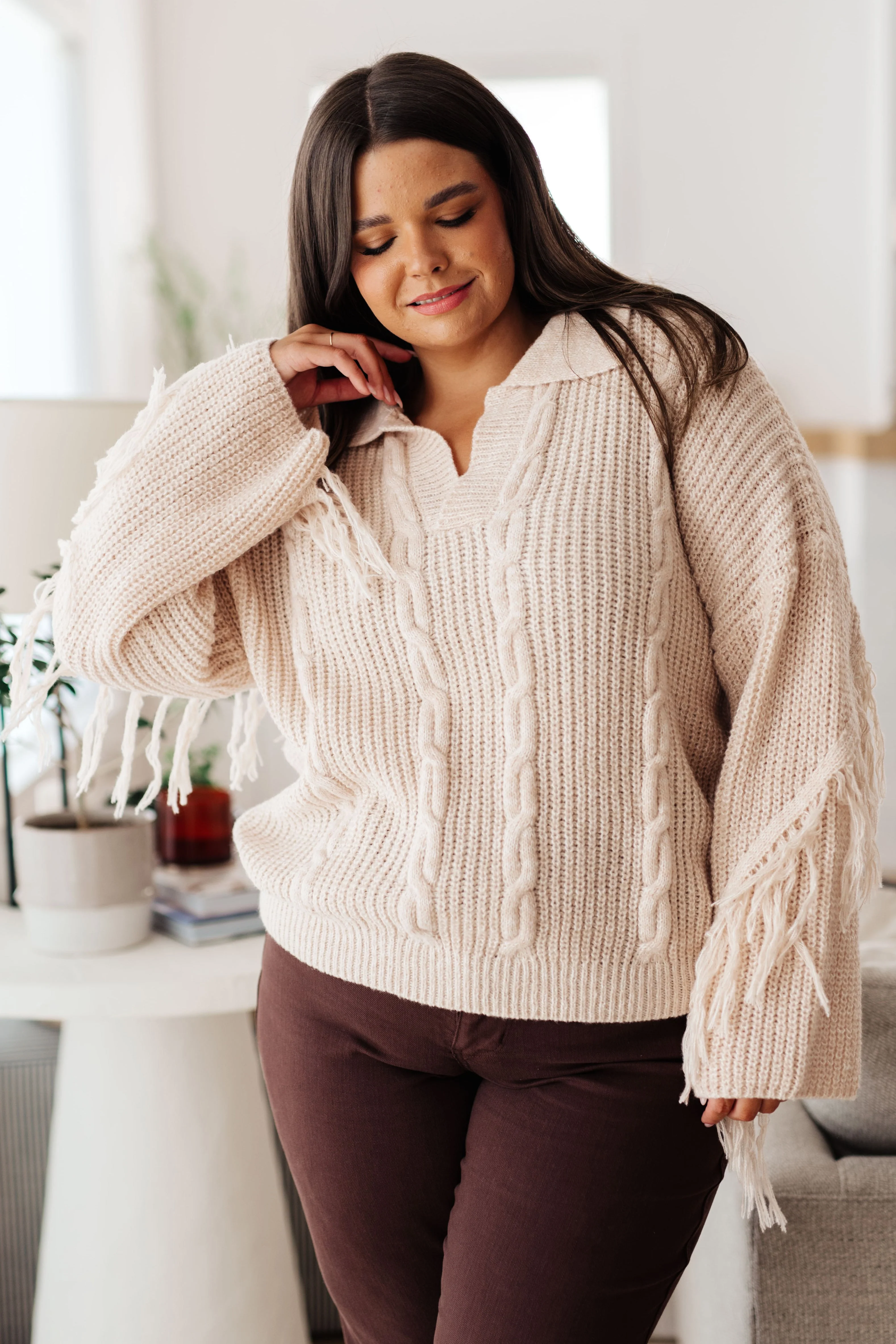 Sweet Surrender Fringe Sweater - Makeswep