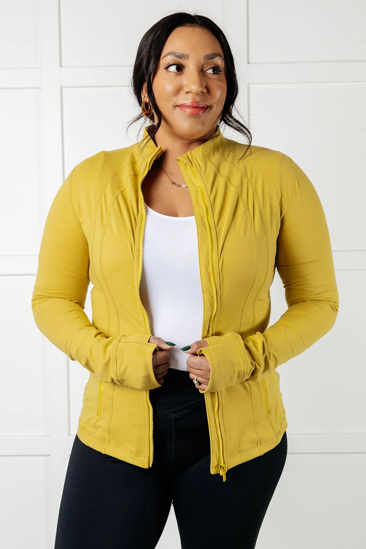 Staying Swift Activewear Jacket in Yellow Pear - Makeswep