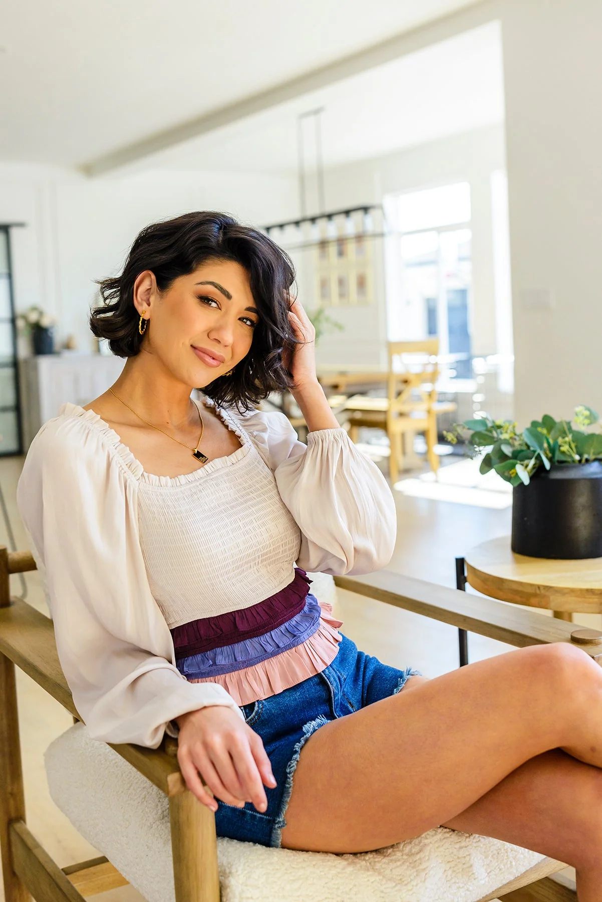 Shirley Smocked Ruffle Blouse - Makeswep