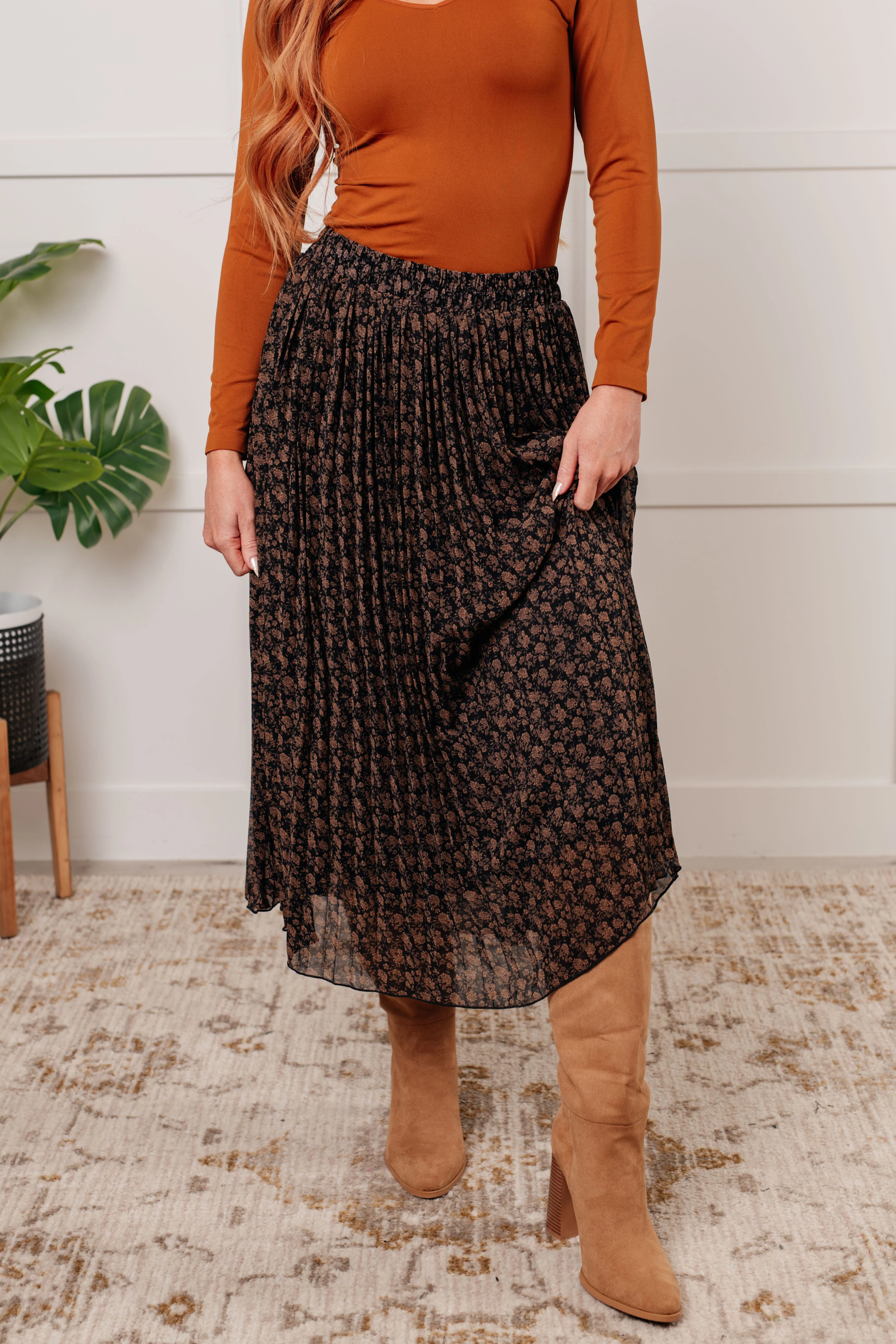 Just What You Wanted Floral Print Pleated Skirt - Makeswep