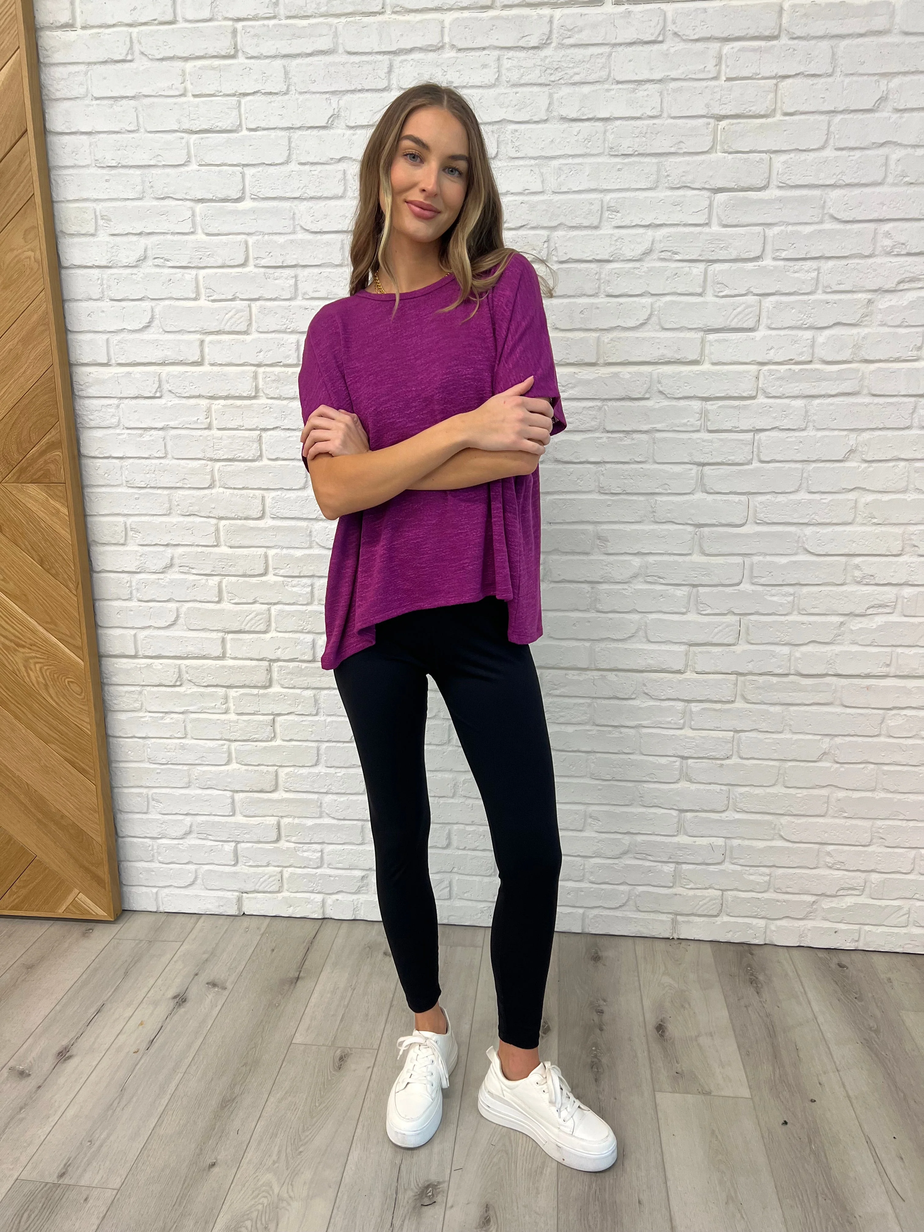 Basically Flowing Dolman Sleeve Top in Lt Plum - Makeswep