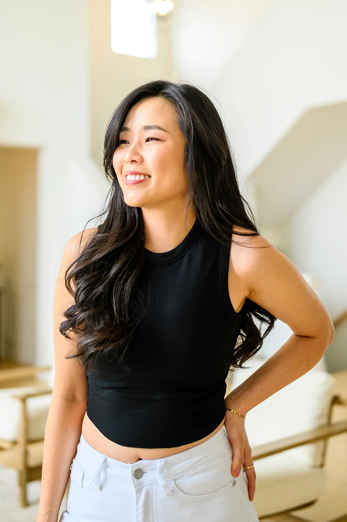 Best Friends Cropped Tank in Black - Makeswep