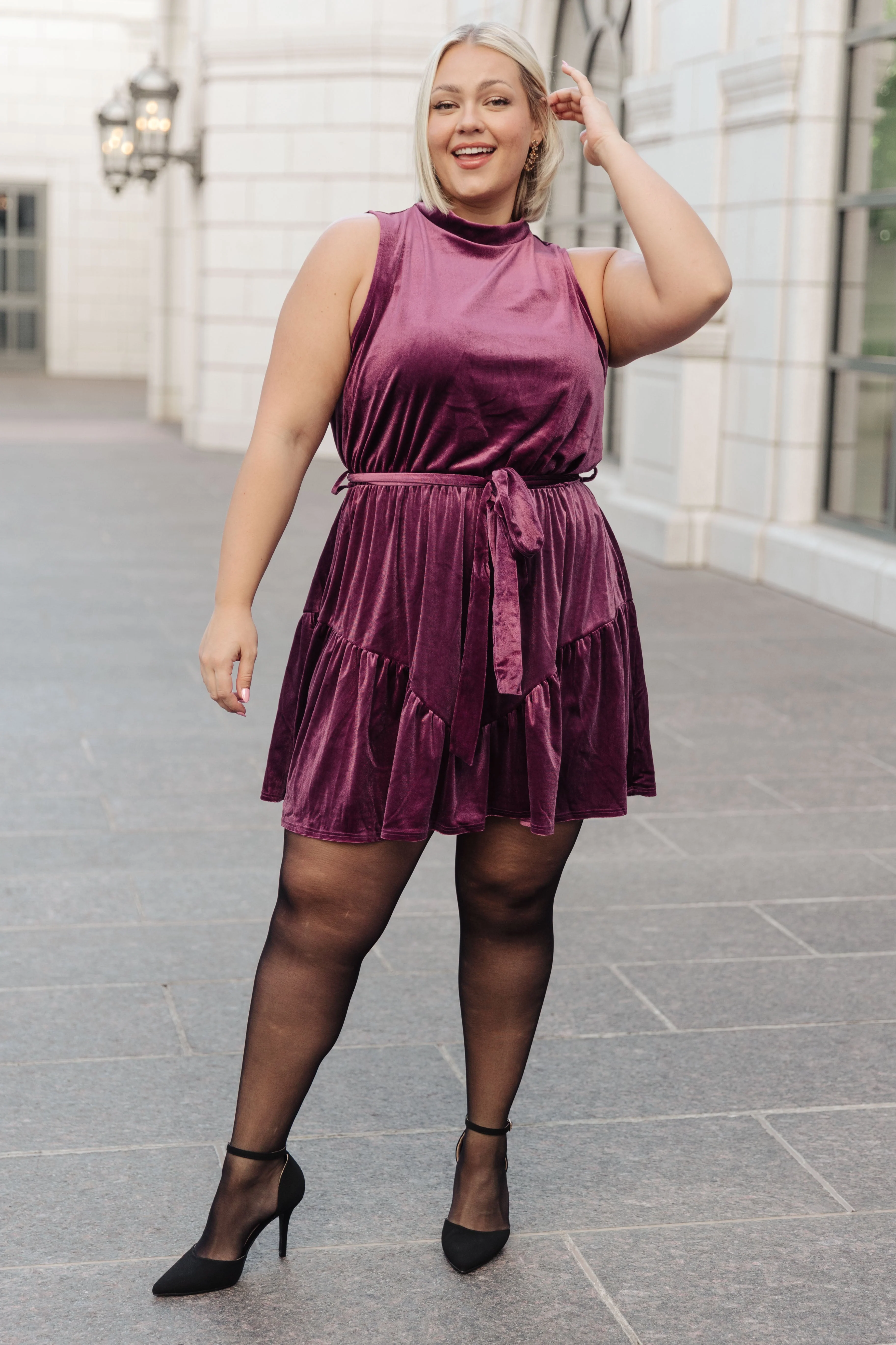 Tied In A Bow Velvet Dress - Makeswep