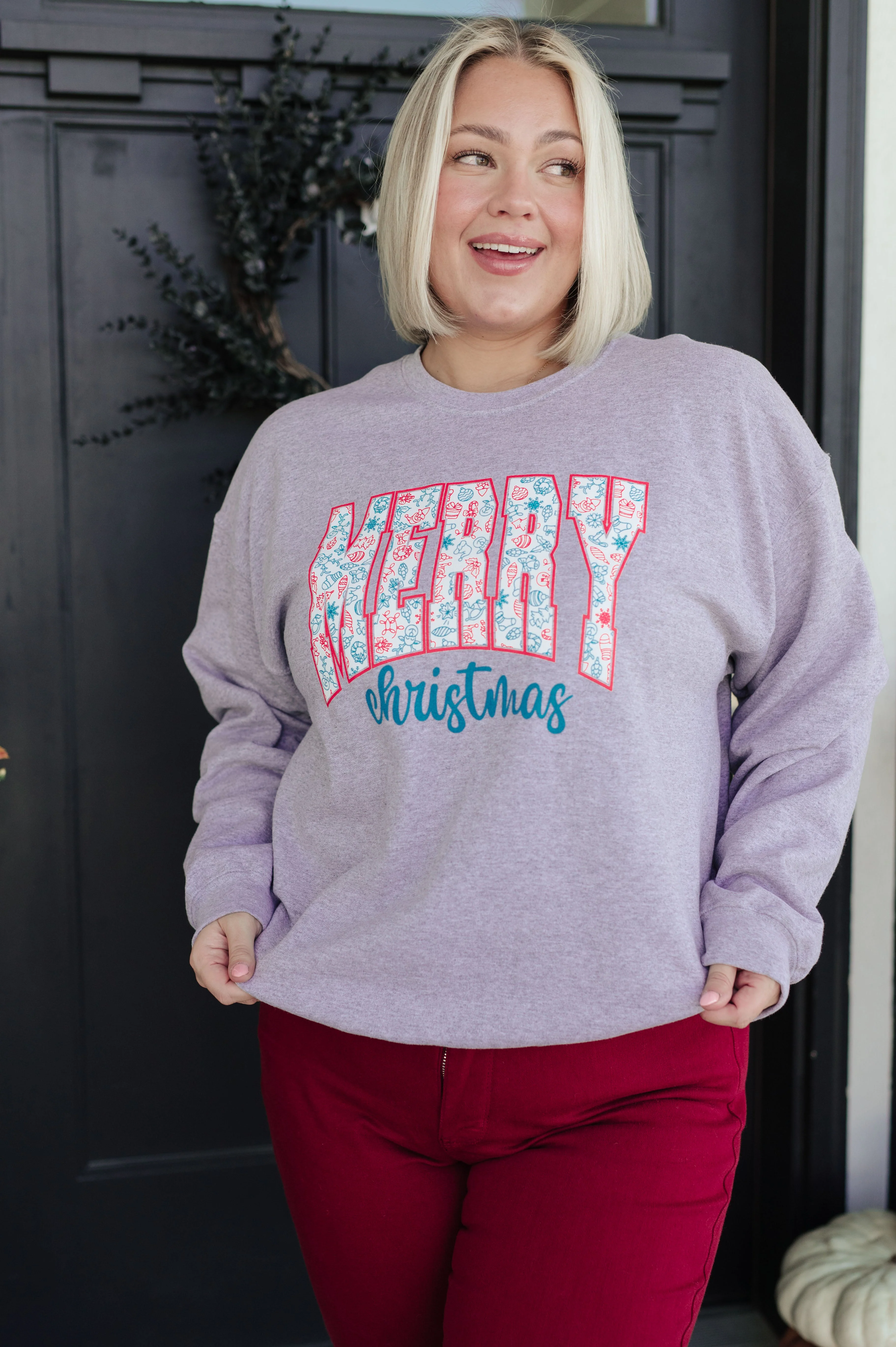 Merry Christmas Sweatshirt in Grey - Makeswep