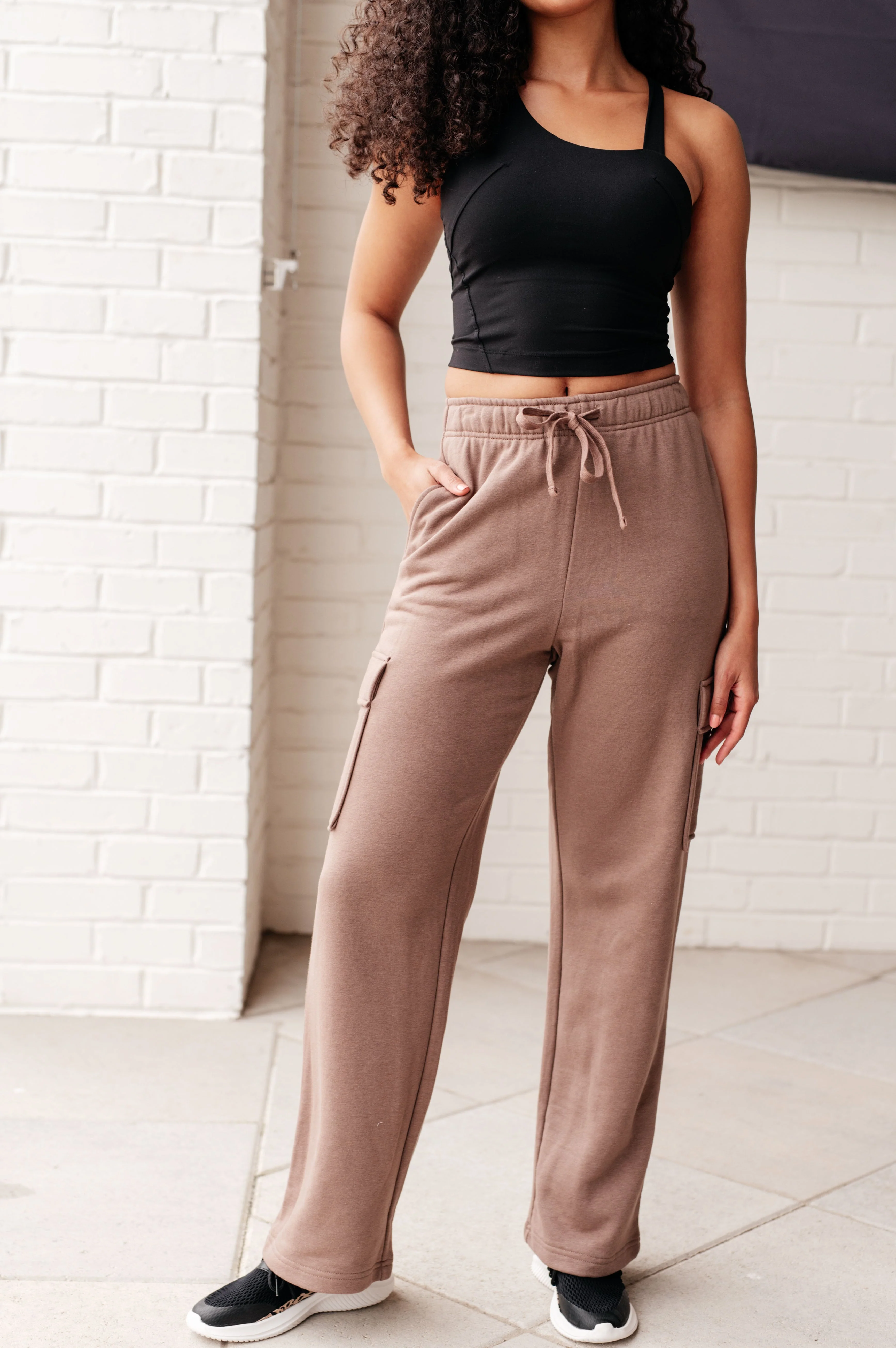 Run, Don't Walk Cargo Sweatpants in Smokey Brown - Makeswep