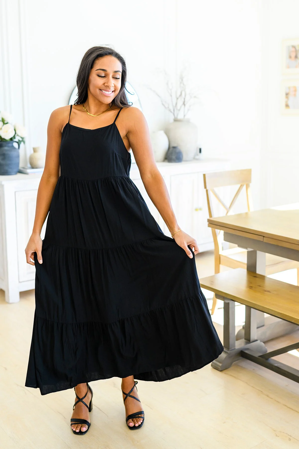 Classically Cool Tiered Maxi Dress - Makeswep