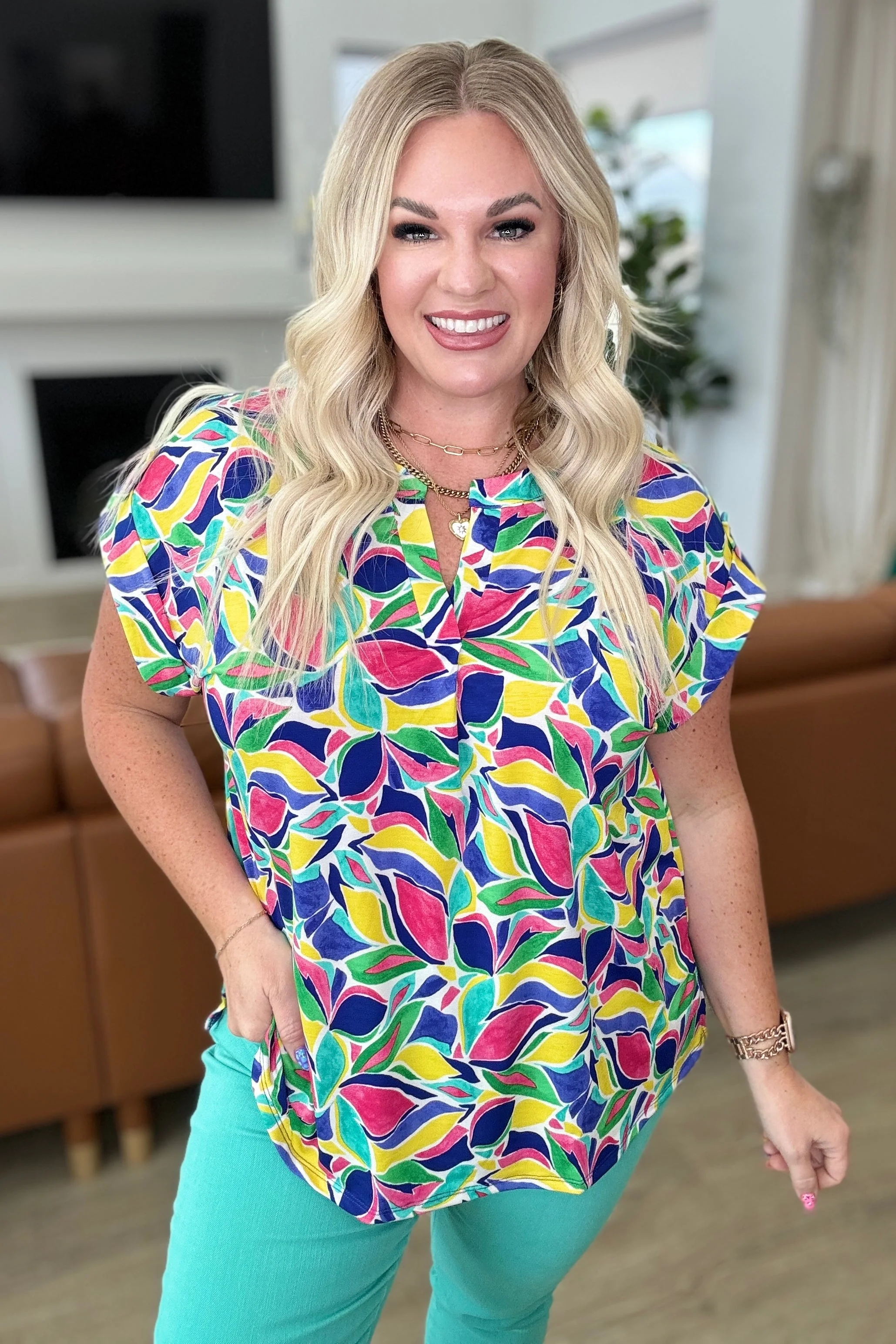 Lizzy Cap Sleeve in Royal and Magenta Mod Floral - Makeswep