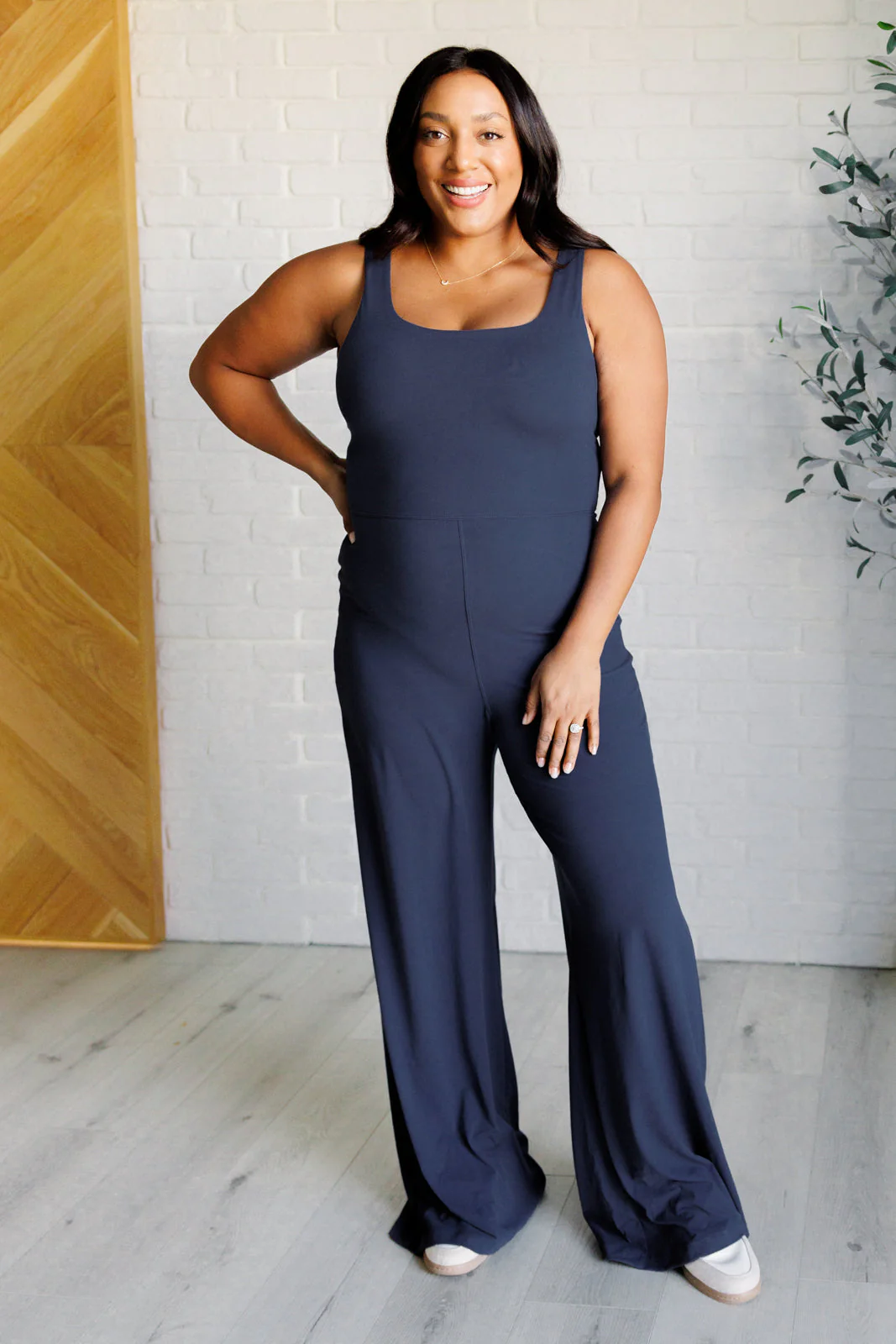 Shavasana Everyday Wide Leg Jumpsuit in Navy - Makeswep